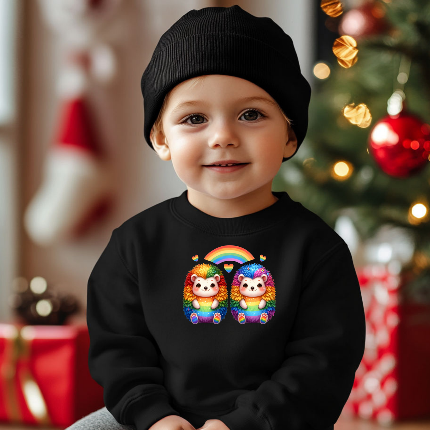 Toddler Sweatshirt - Cute Rainbow Hedgehogs