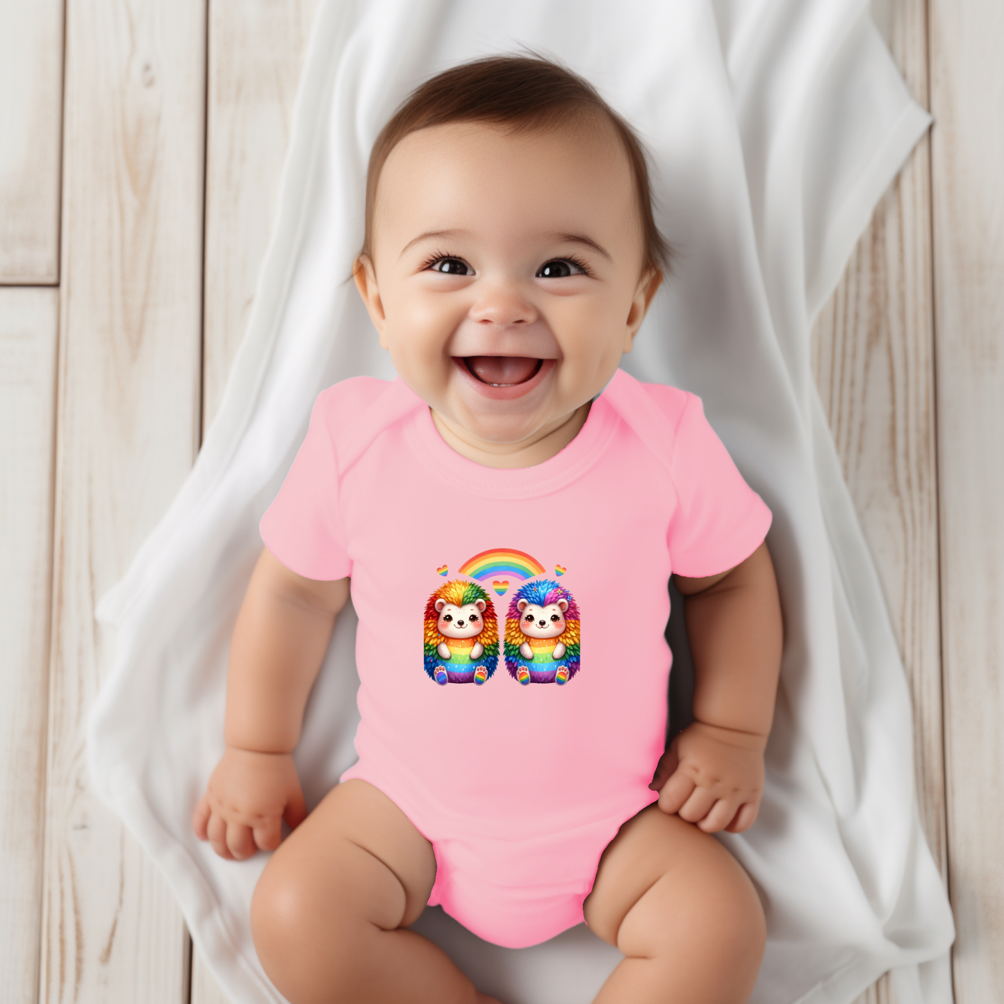 Onesie - Playful Rainbow Hedgehogs