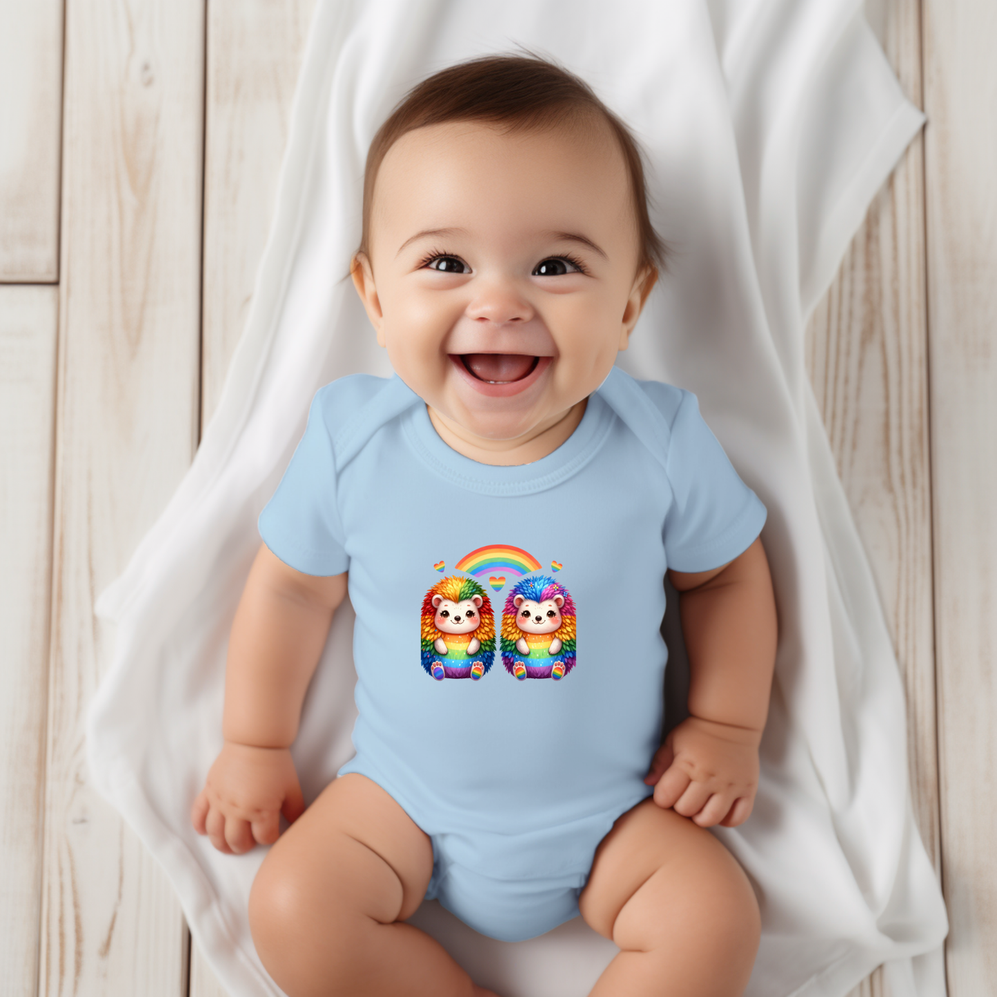 Onesie - Playful Rainbow Hedgehogs
