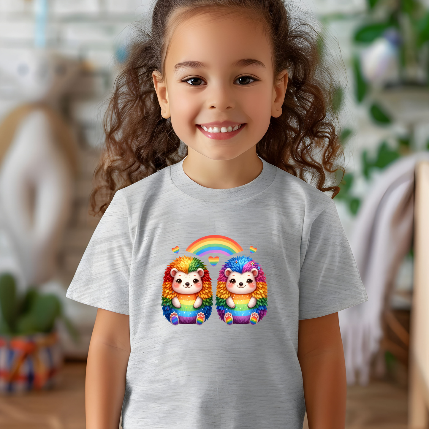 Happy Rainbow Hedgehogs Toddler T-shirt
