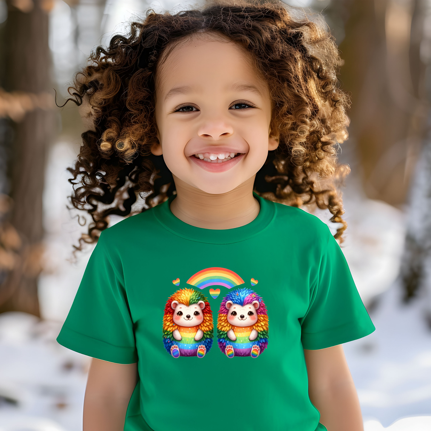 Happy Rainbow Hedgehogs Toddler T-shirt