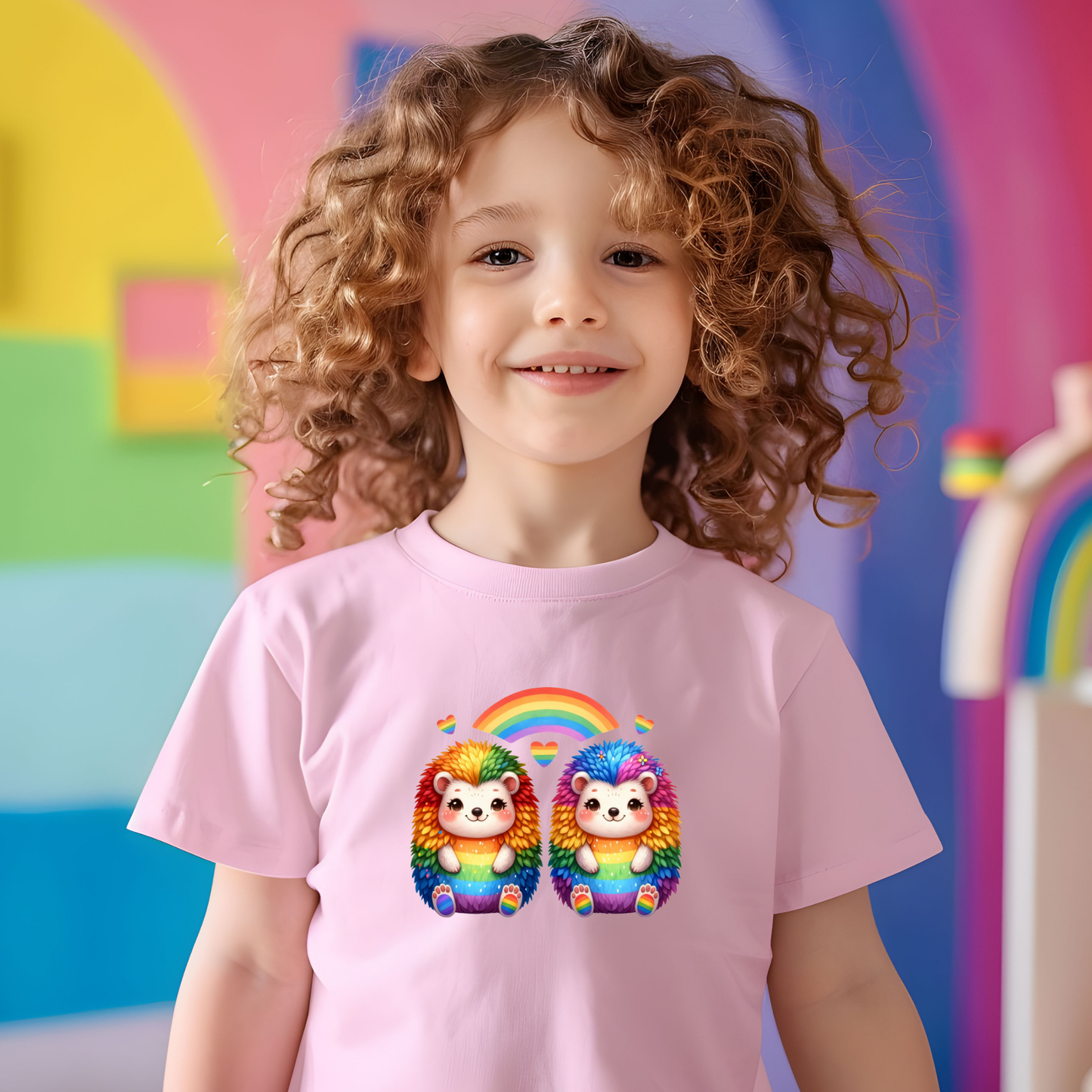 Happy Rainbow Hedgehogs Toddler T-shirt