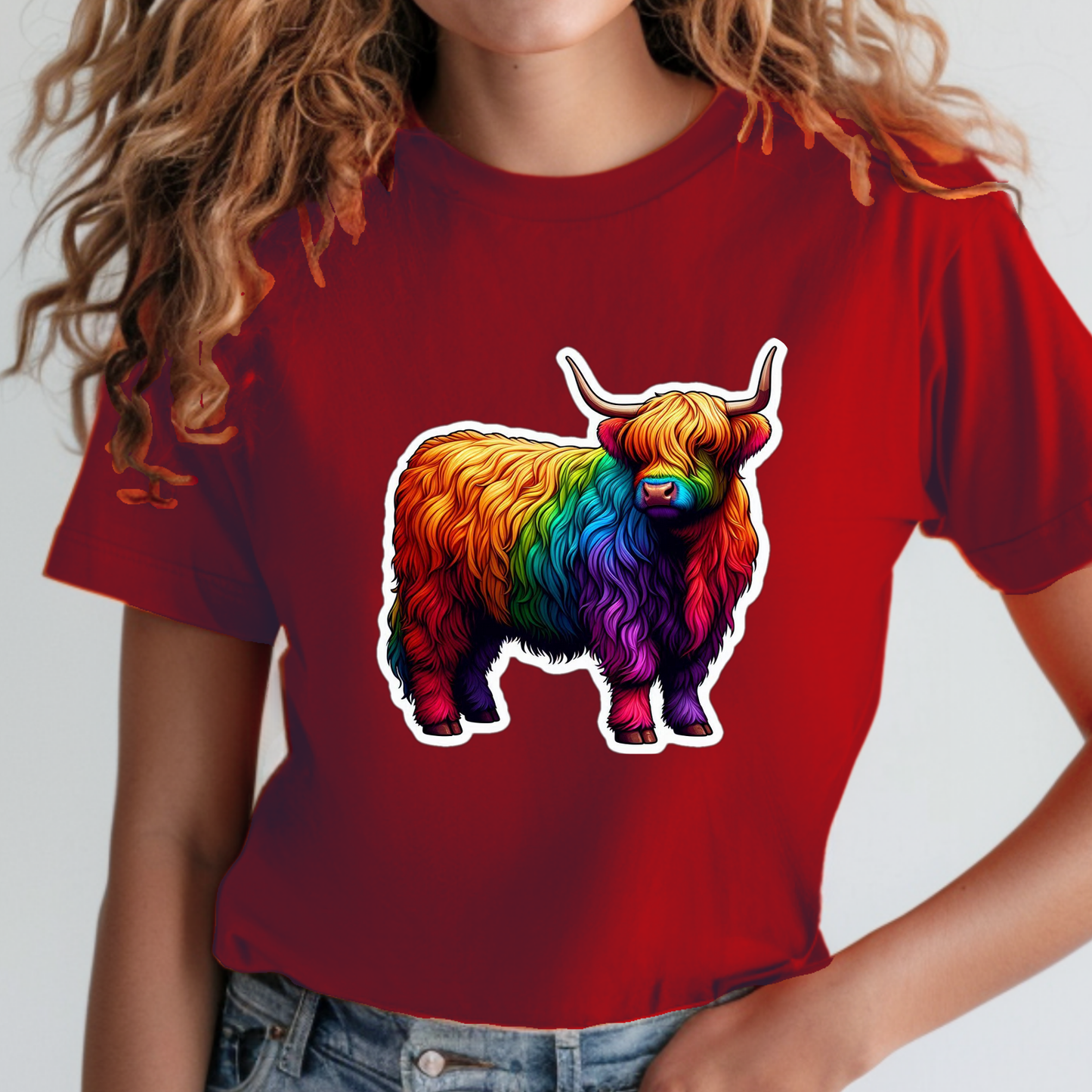 Rainbow Animals T-Shirt Collection: Scottish Highlander Bulls
