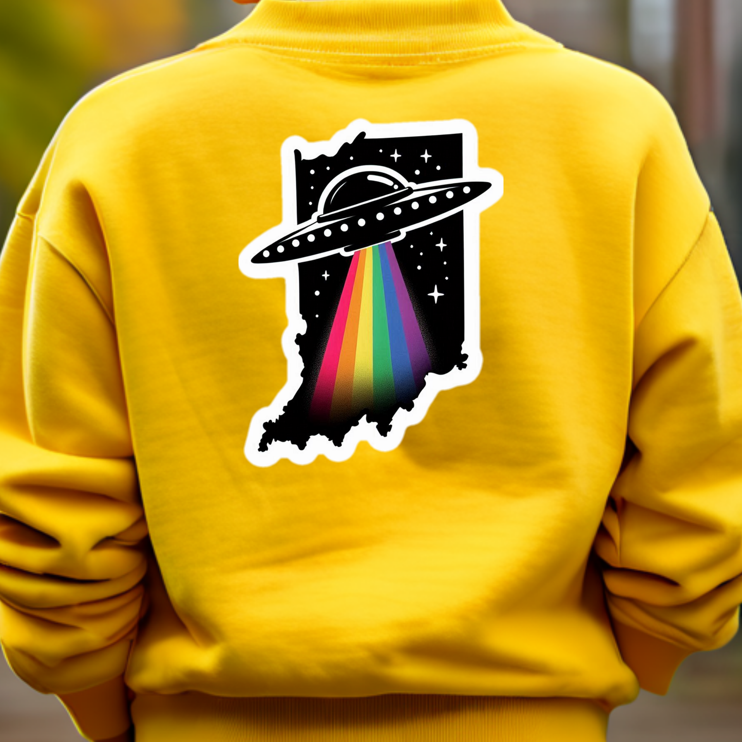 Indiana PRIDE Sweatshirt On The Back