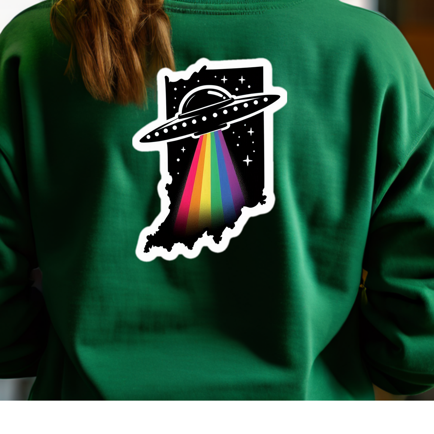 Indiana PRIDE Sweatshirt On The Back