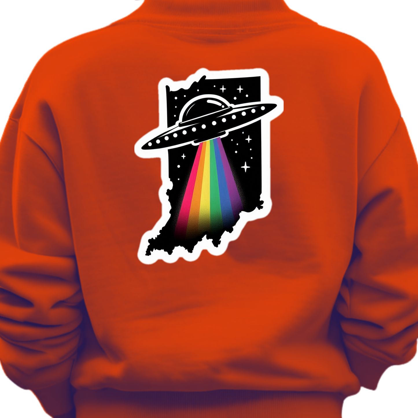 Indiana PRIDE Sweatshirt On The Back