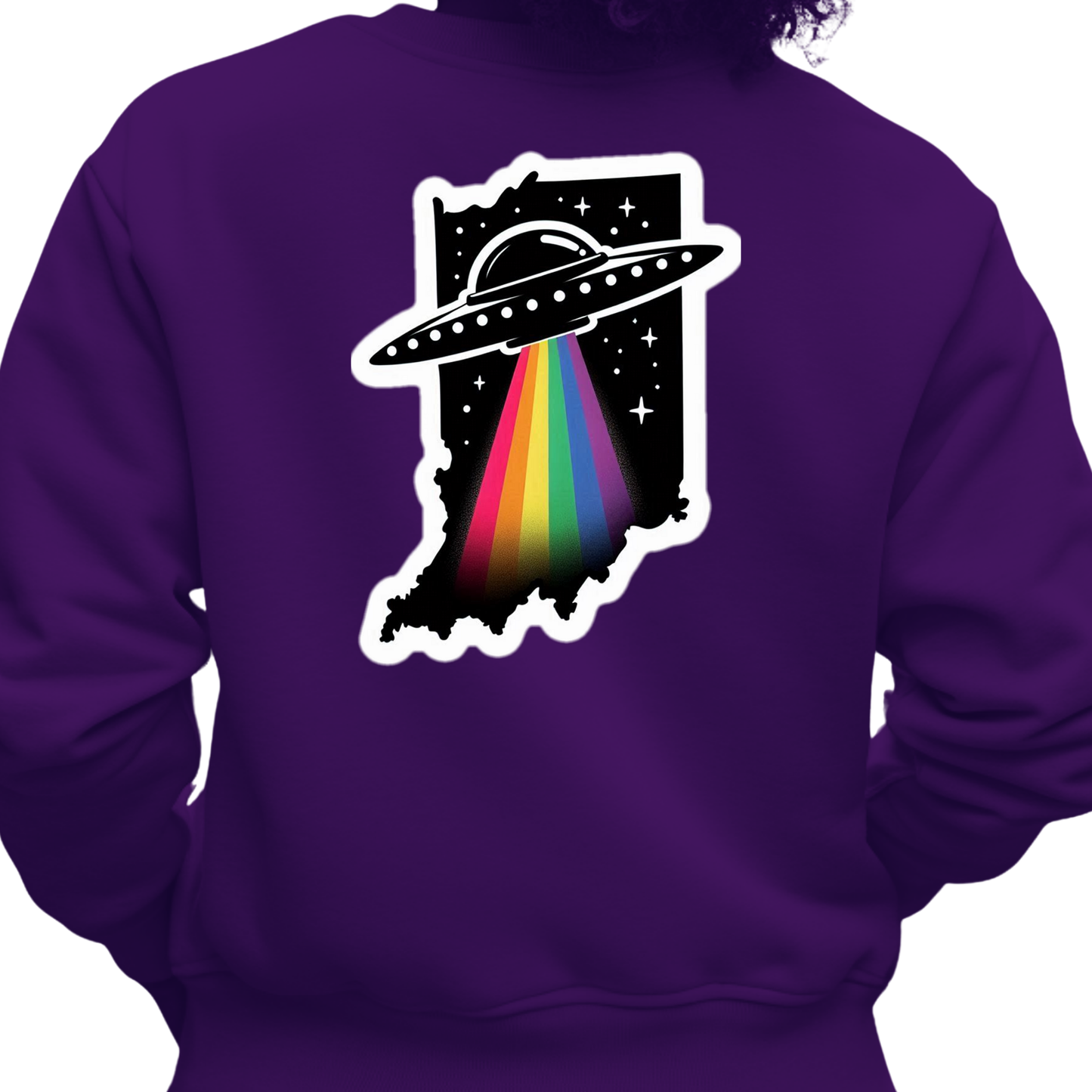 Indiana PRIDE Sweatshirt On The Back