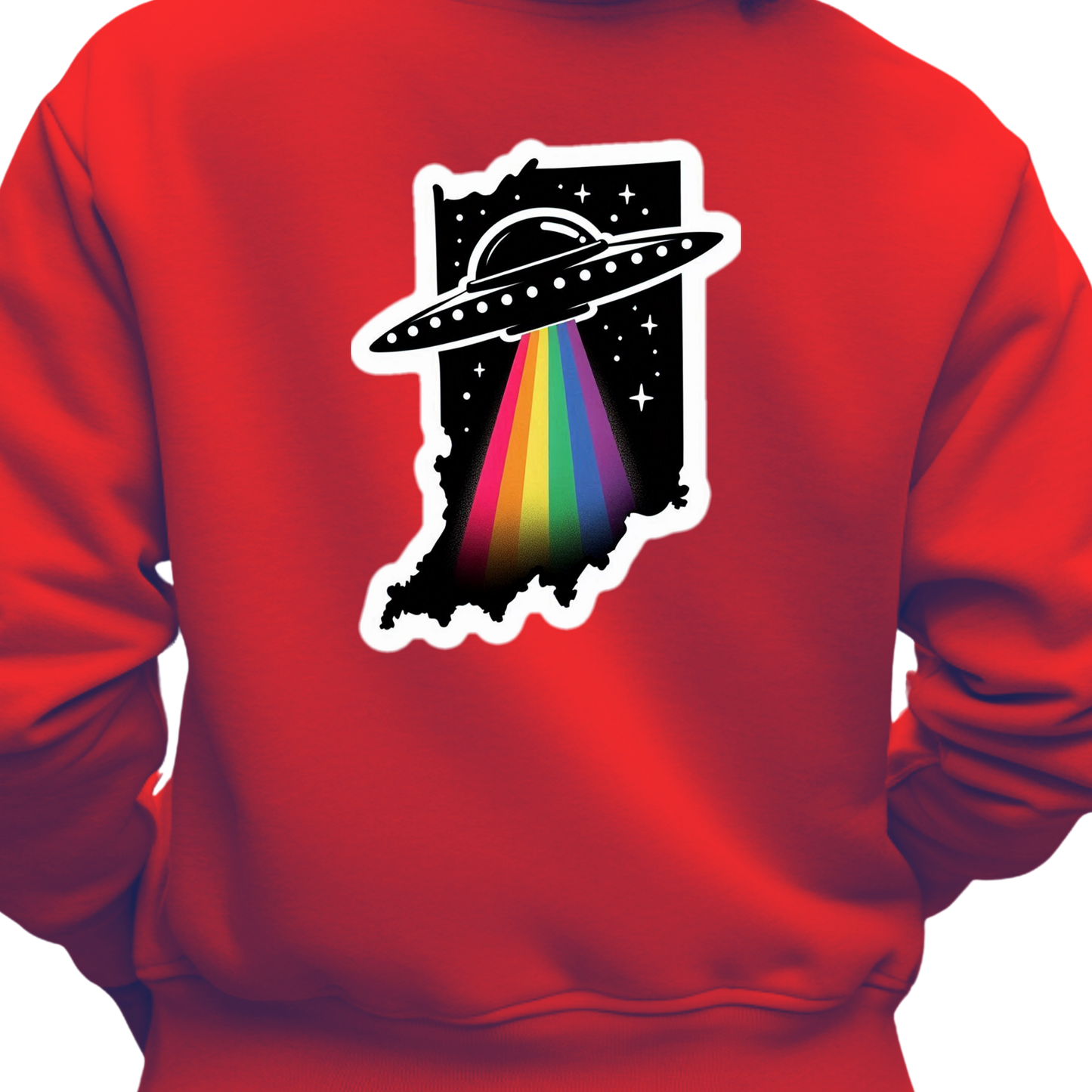Indiana PRIDE Sweatshirt On The Back