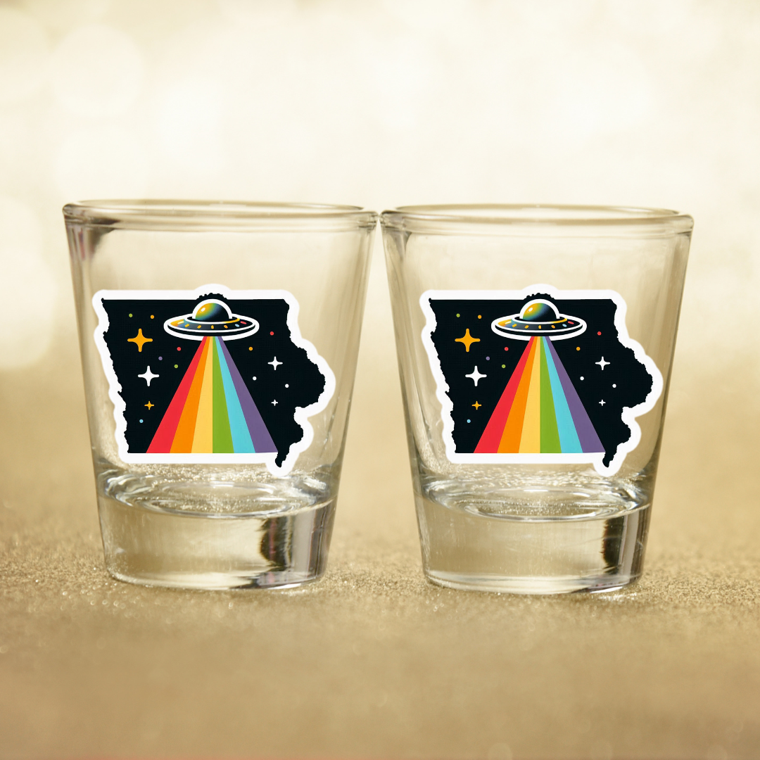 PRIDE Iowa Shot Glass