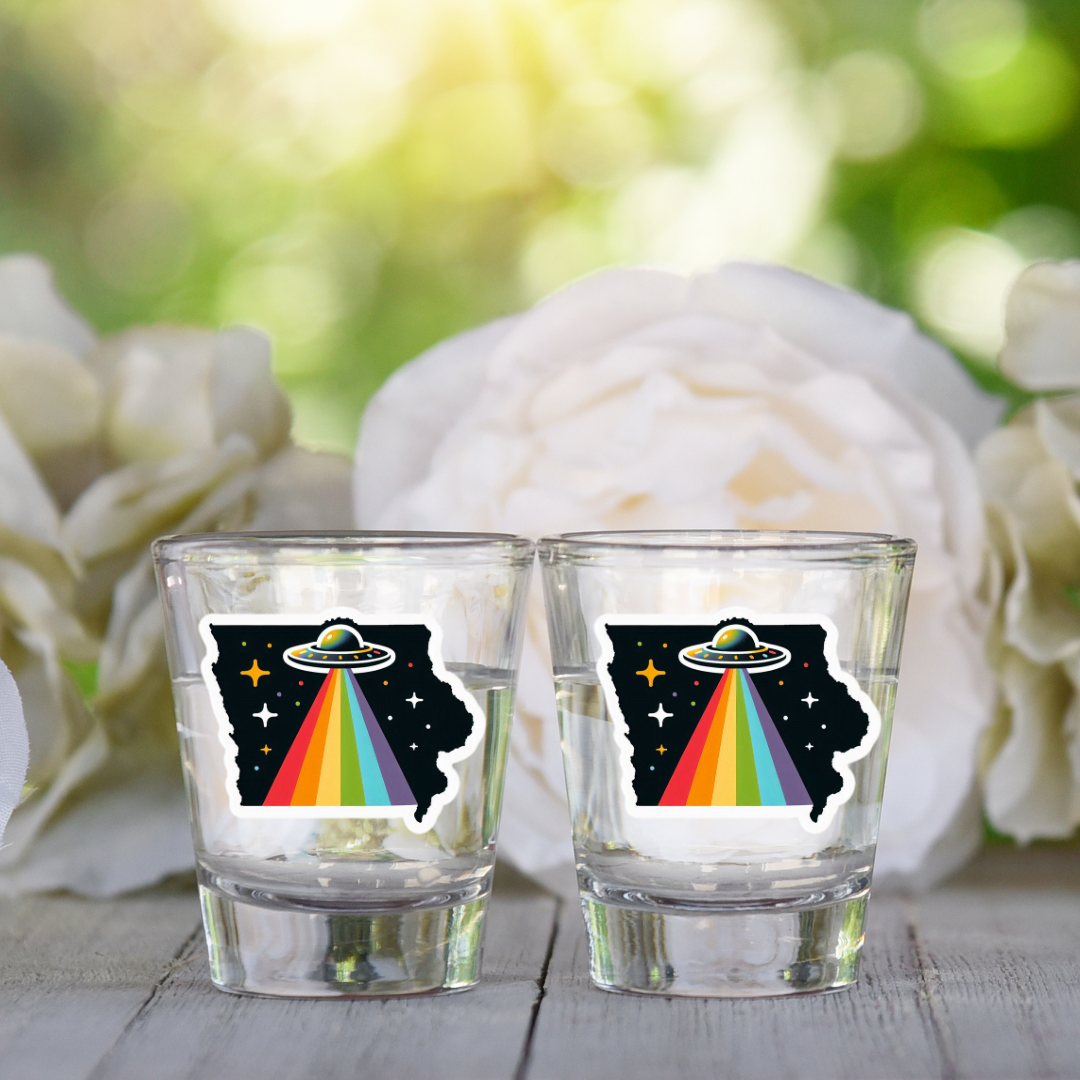 PRIDE Iowa Shot Glass