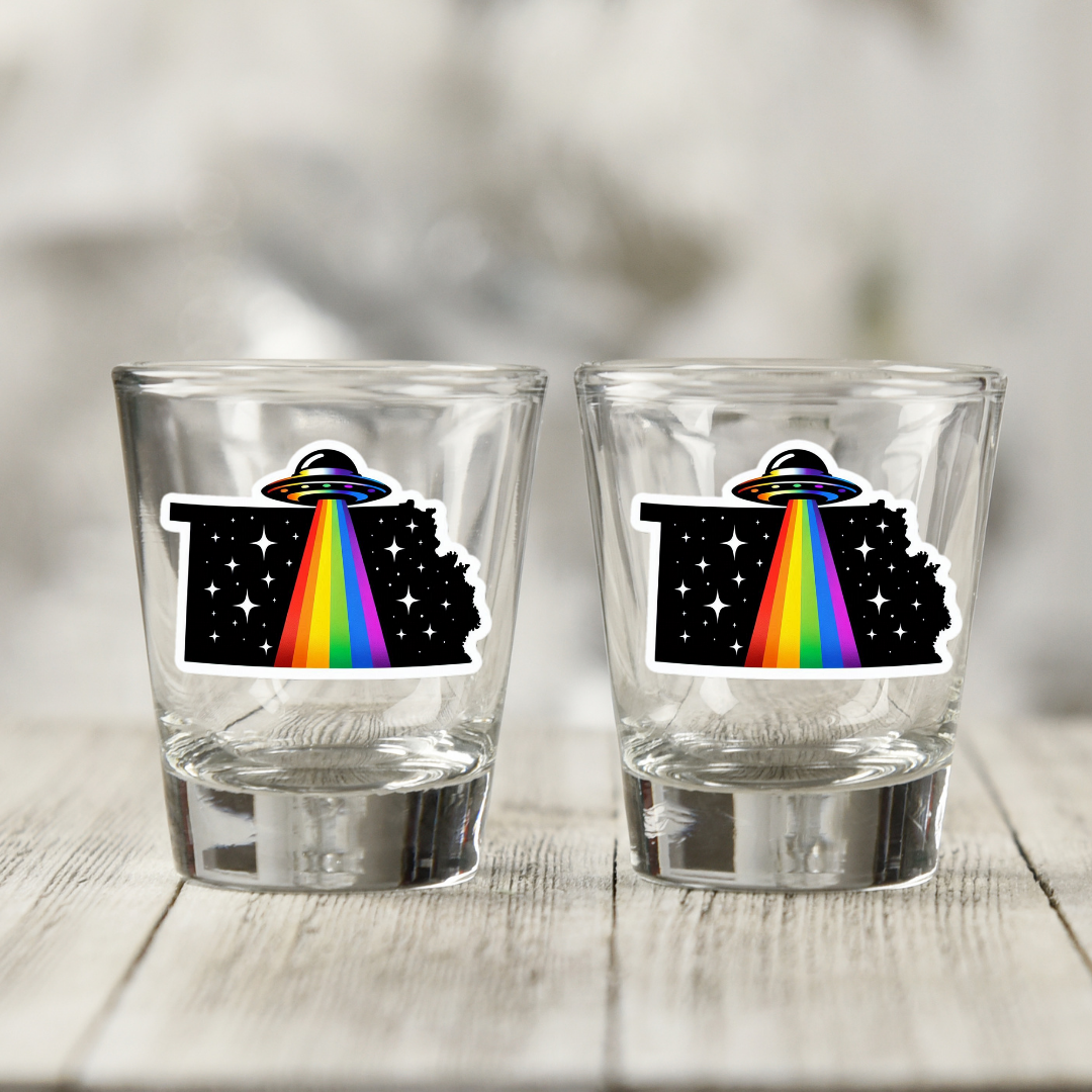 PRIDE Kansas Shot Glass