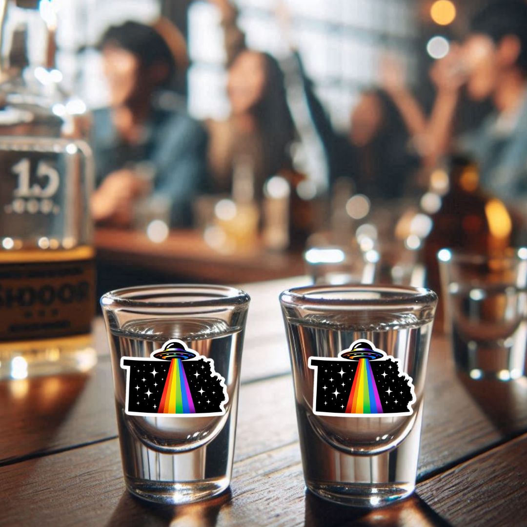 PRIDE Kansas Shot Glass