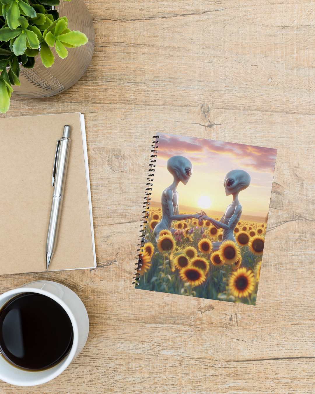 Aliens In Love Spiral Notebook