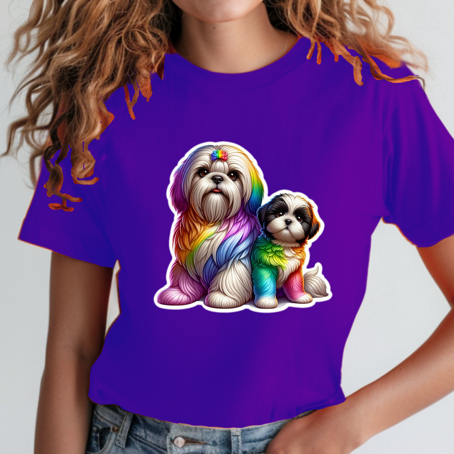 Rainbow Animals T-Shirt Collection: Shih Tzus