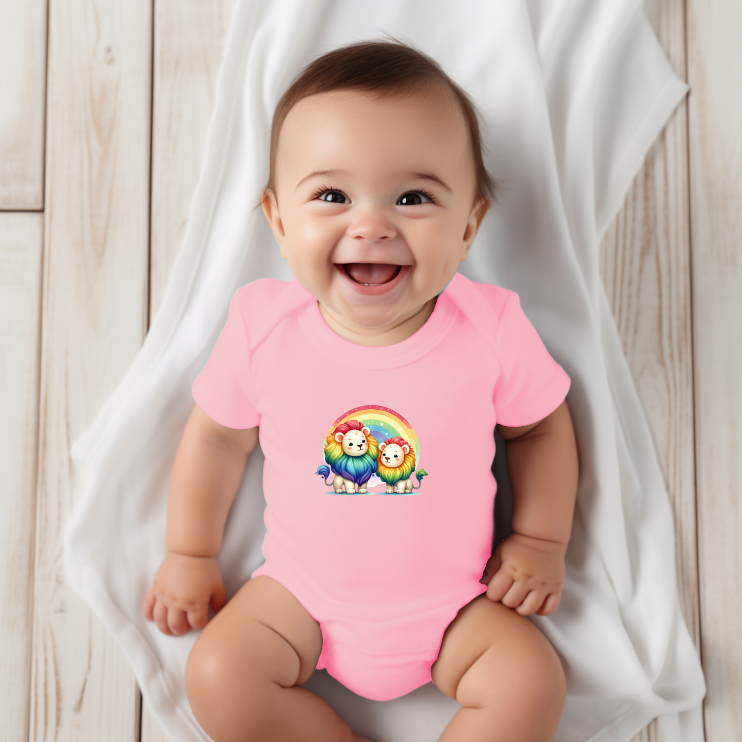 Onesie - Playful Rainbow Lions