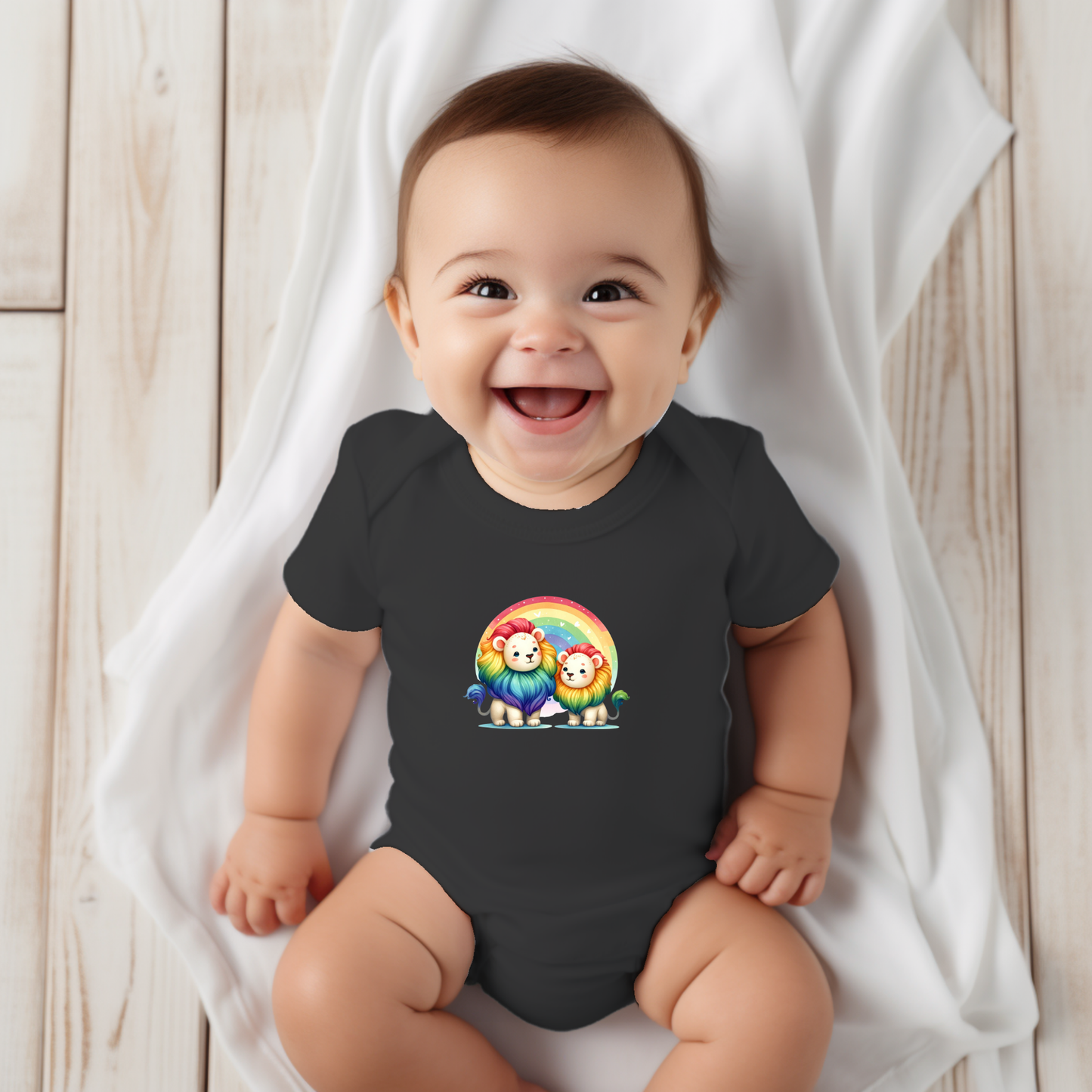 Onesie - Playful Rainbow Lions