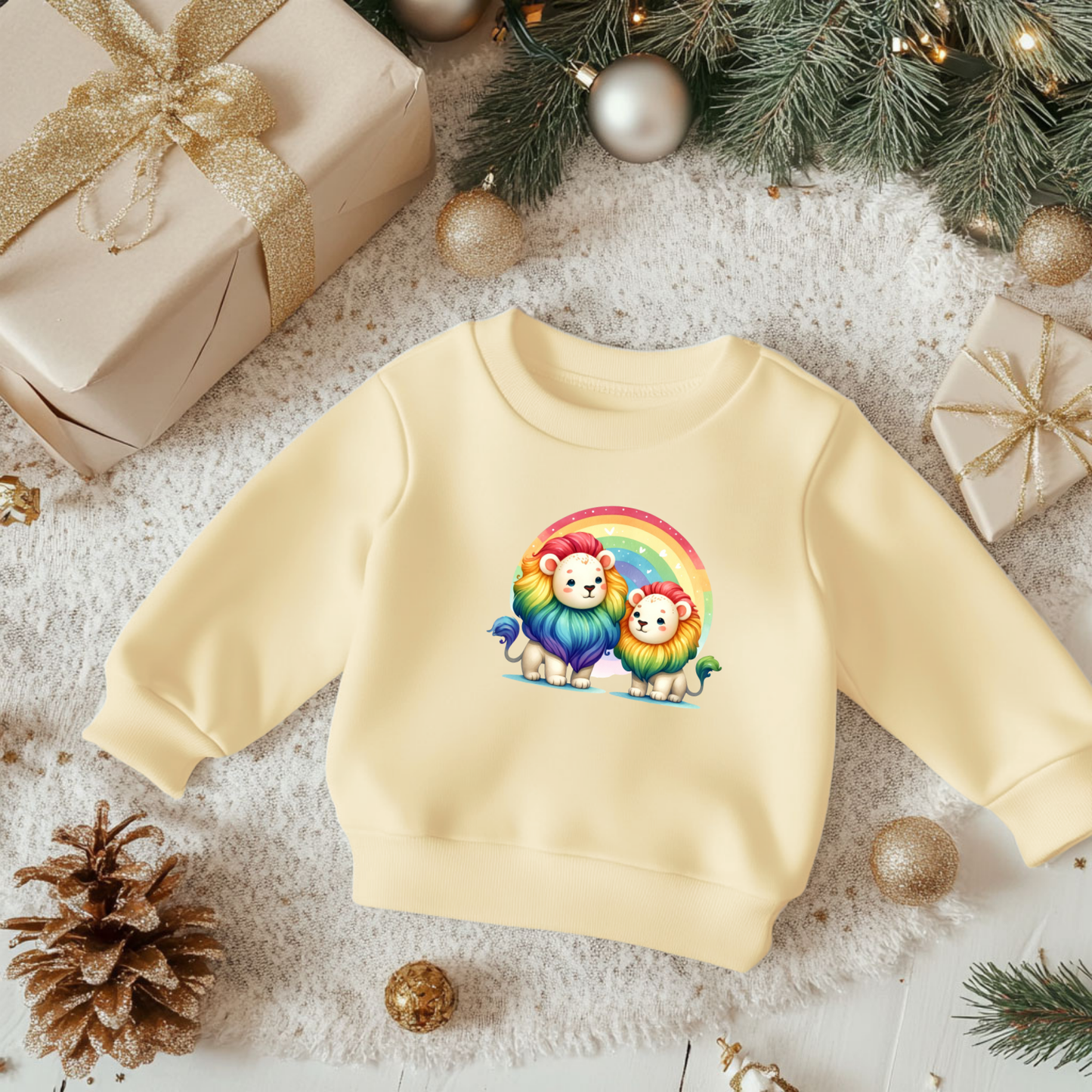 Cute Rainbow Soft Lions Toddler Sweatshirt