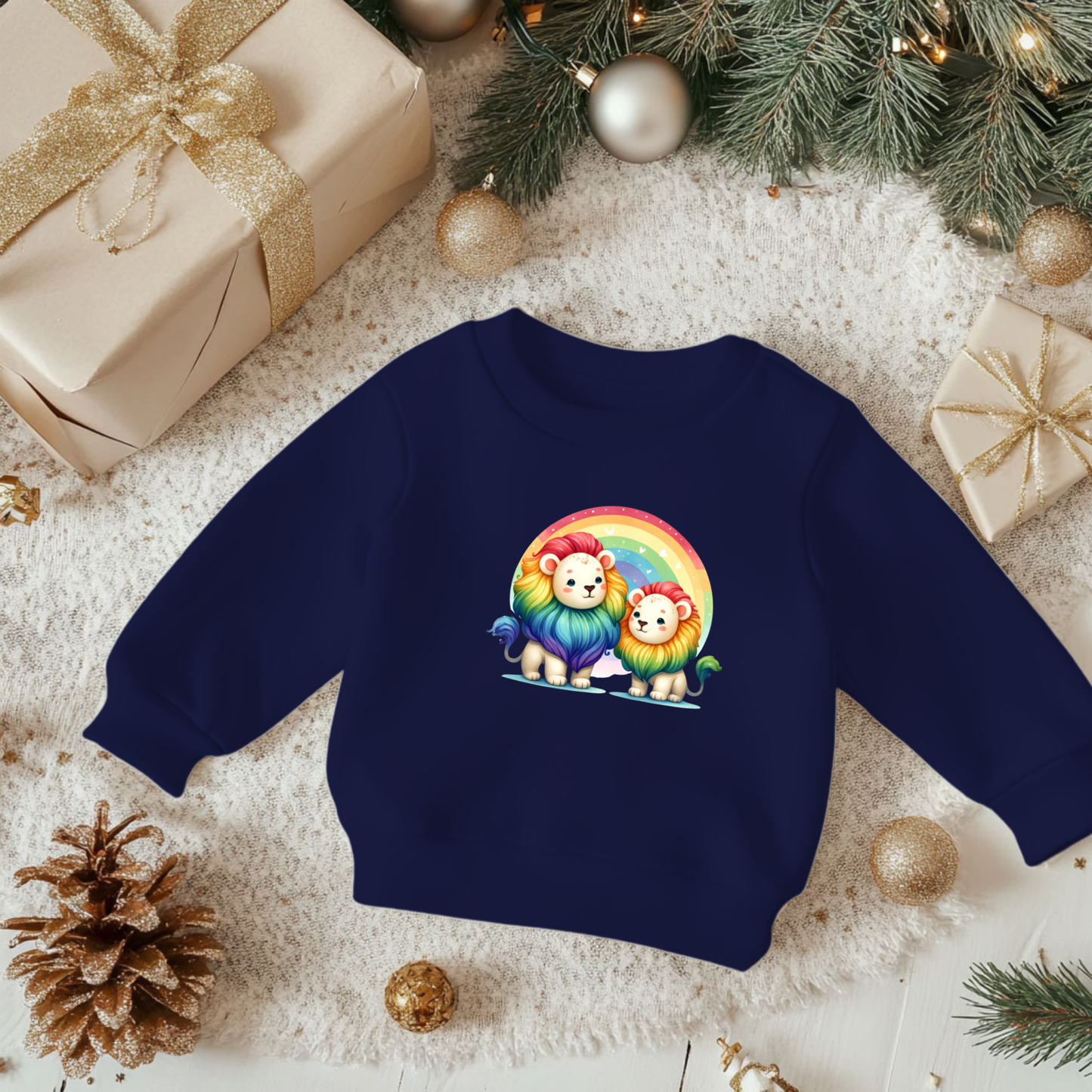 Cute Rainbow Soft Lions Toddler Sweatshirt