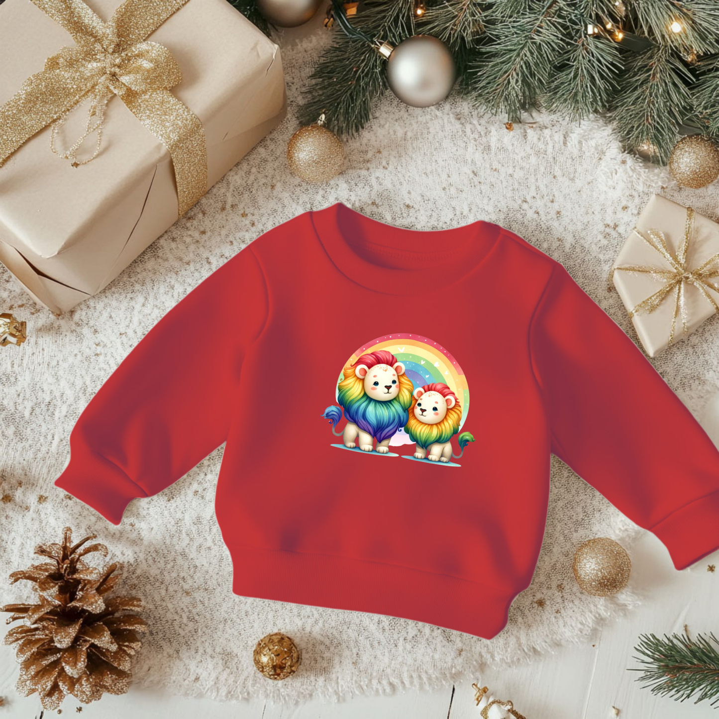 Cute Rainbow Soft Lions Toddler Sweatshirt