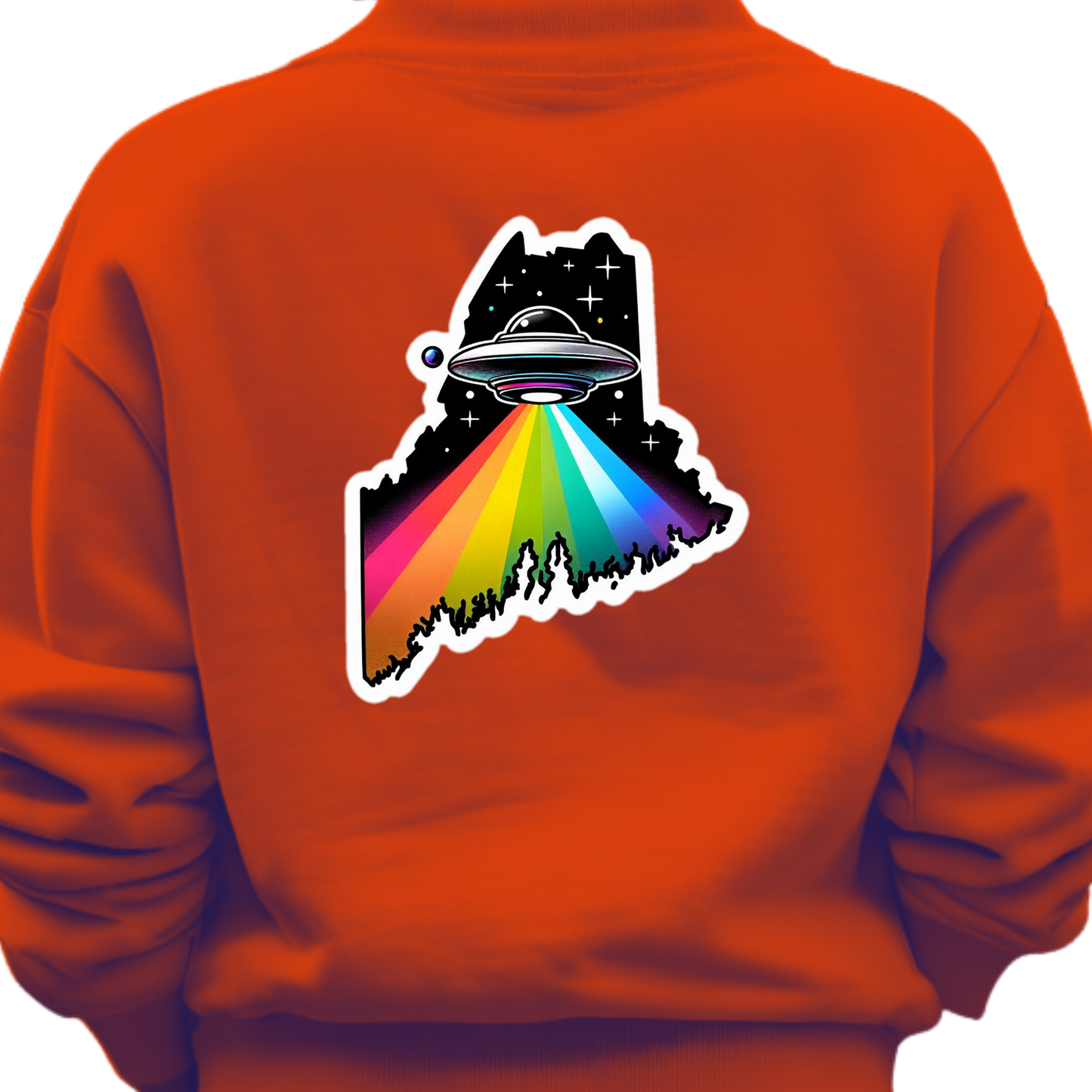 Maine PRIDE Sweatshirt On The Back