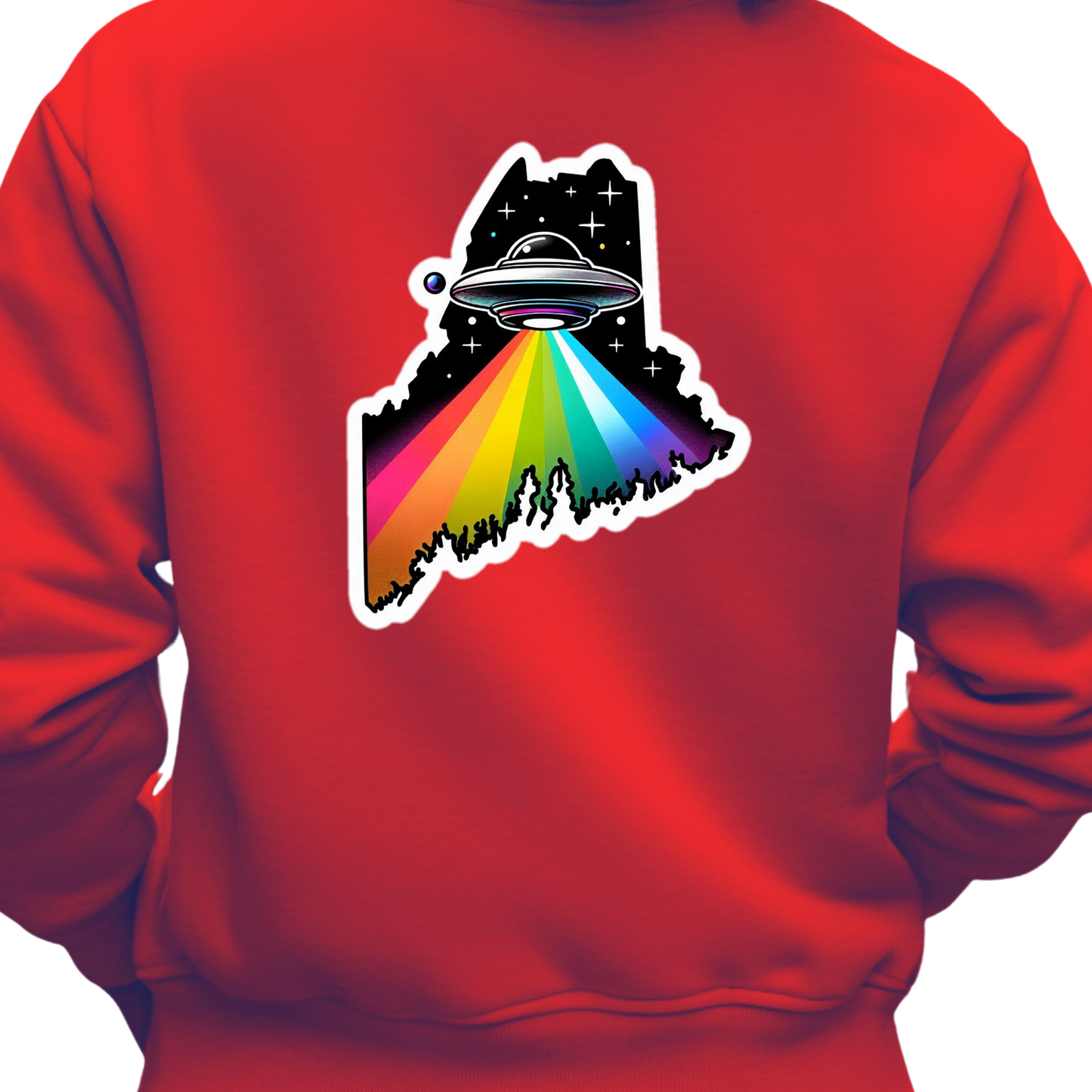 Maine PRIDE Sweatshirt On The Back