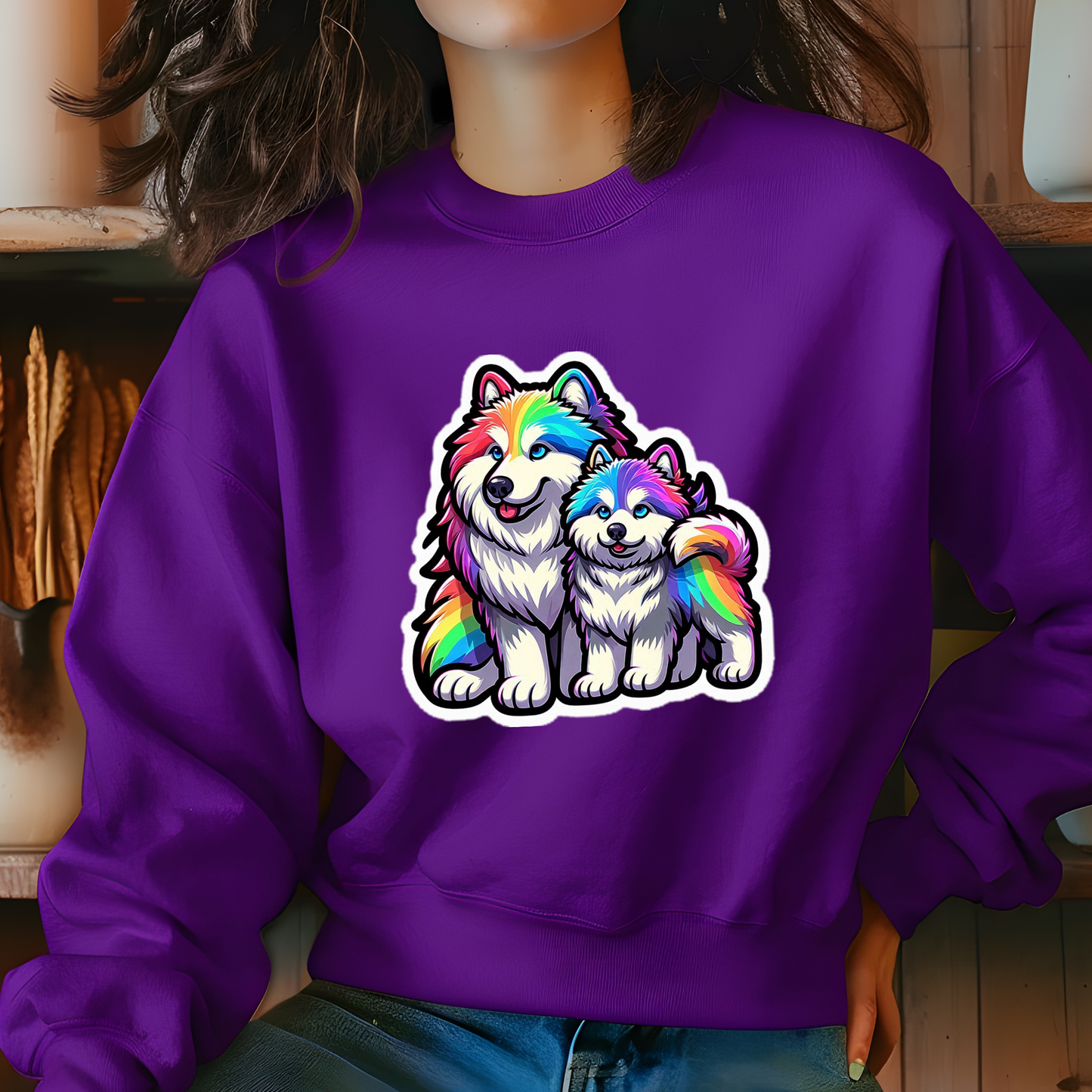 Rainbow Malamute Sweatshirt