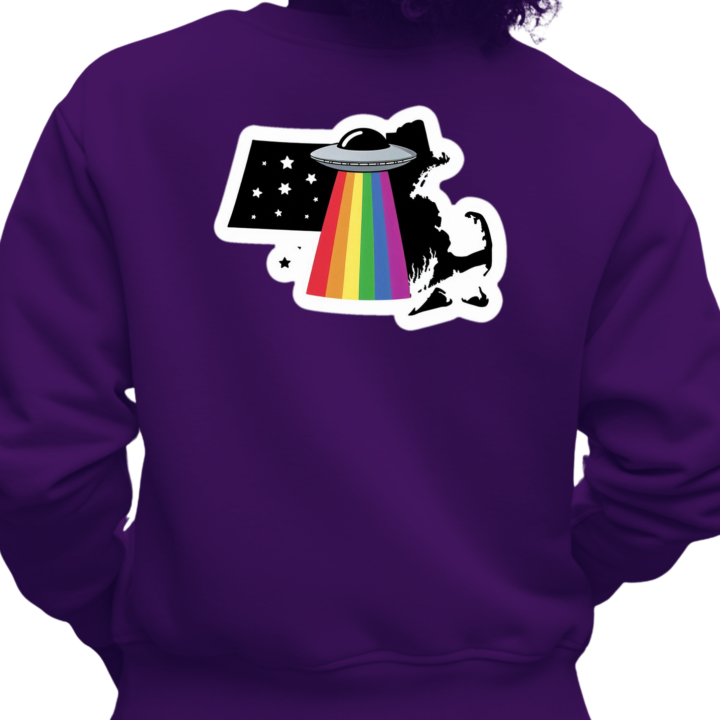 Massachusetts PRIDE Sweatshirt On The Back