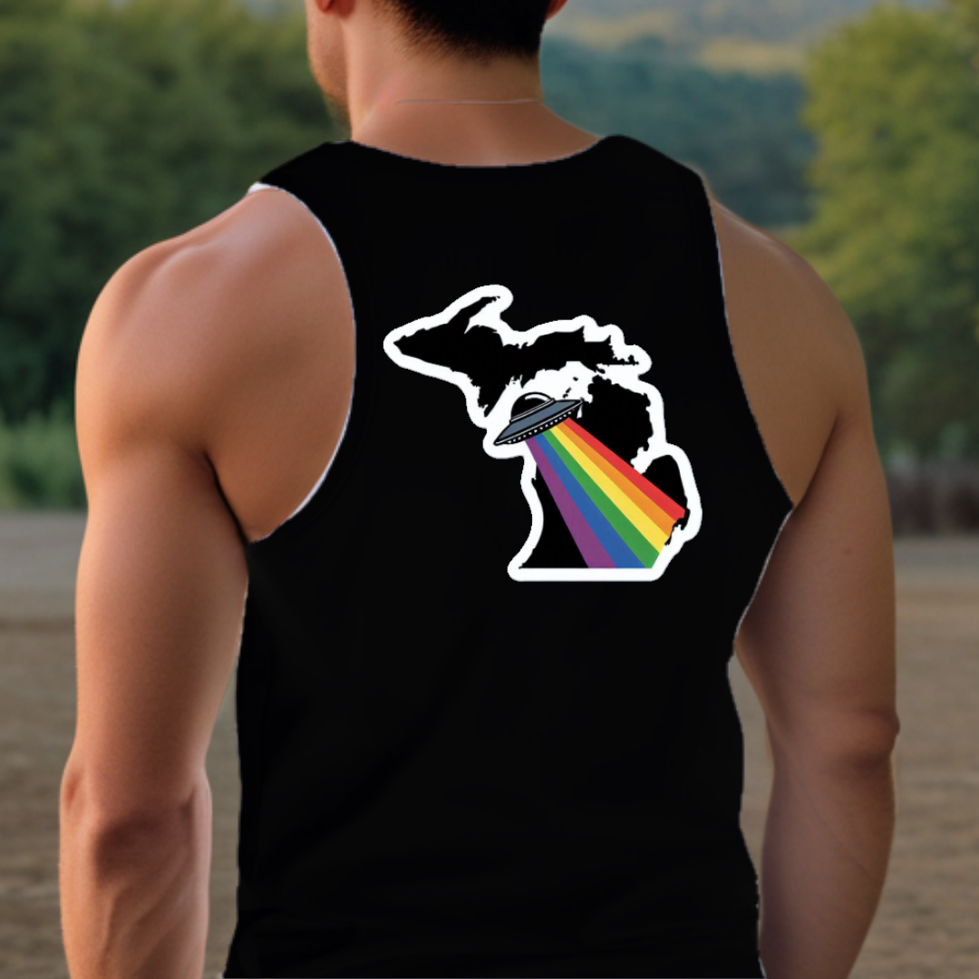Michigan Pride Tank Top On the Back