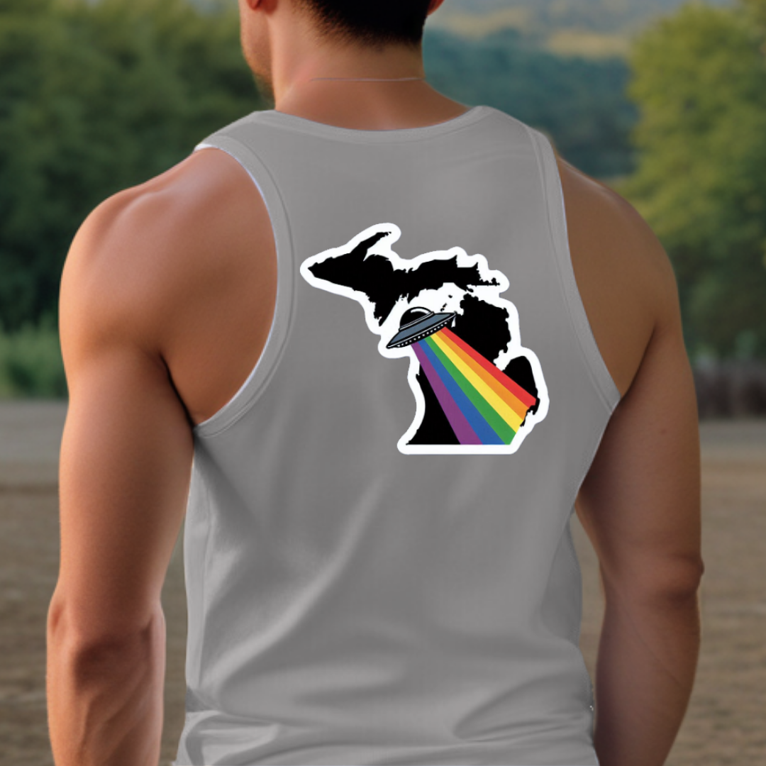 Michigan Pride Tank Top On the Back