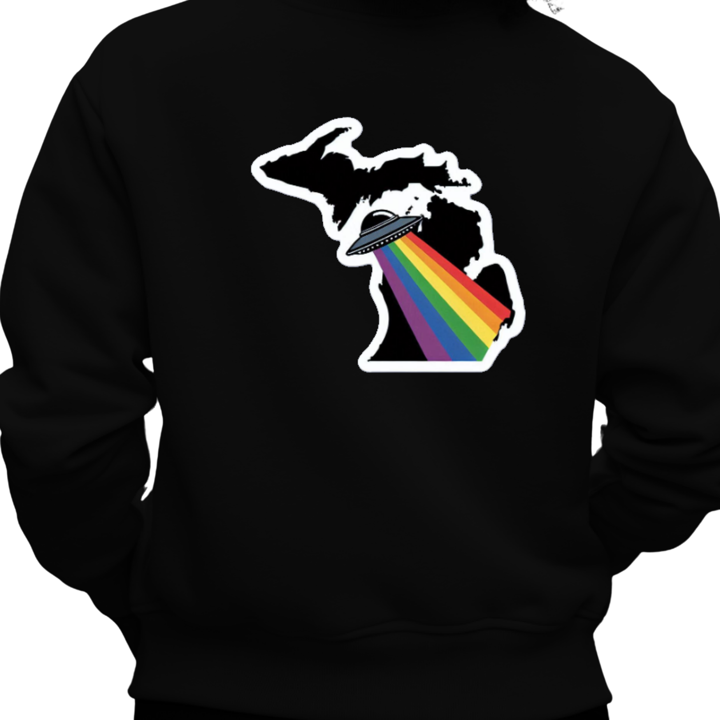 Michigan PRIDE Sweatshirt On The Back