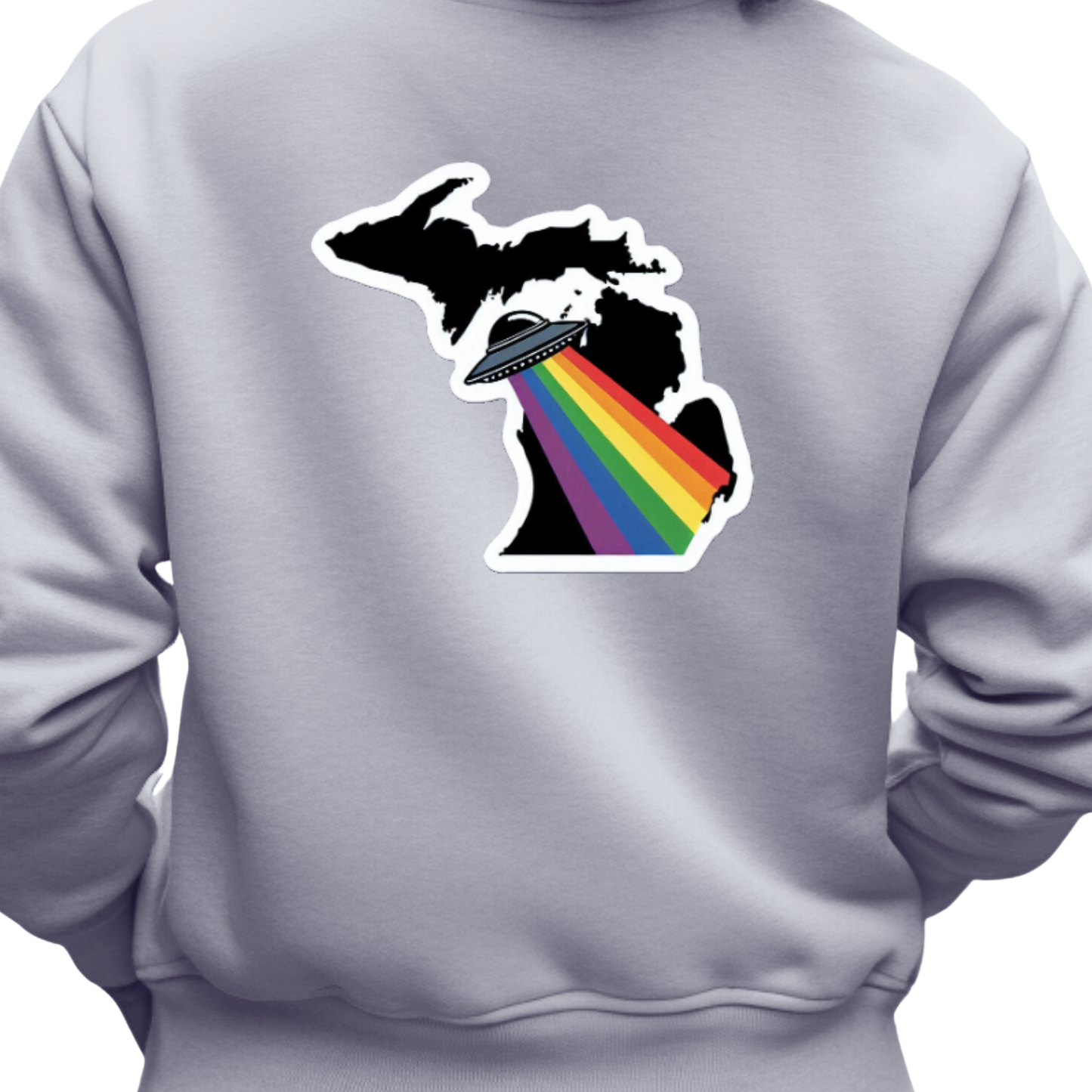 Michigan PRIDE Sweatshirt On The Back