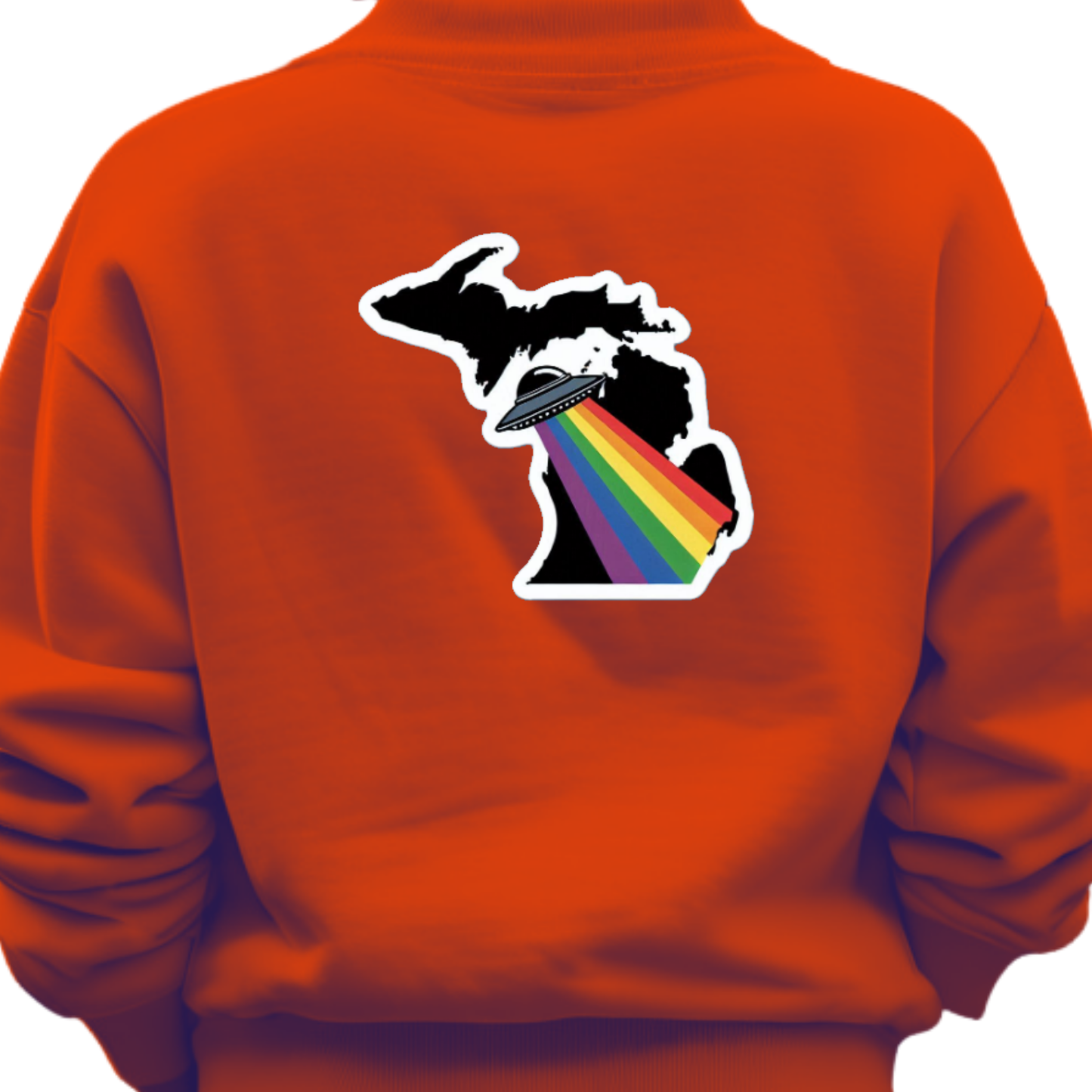 Michigan PRIDE Sweatshirt On The Back