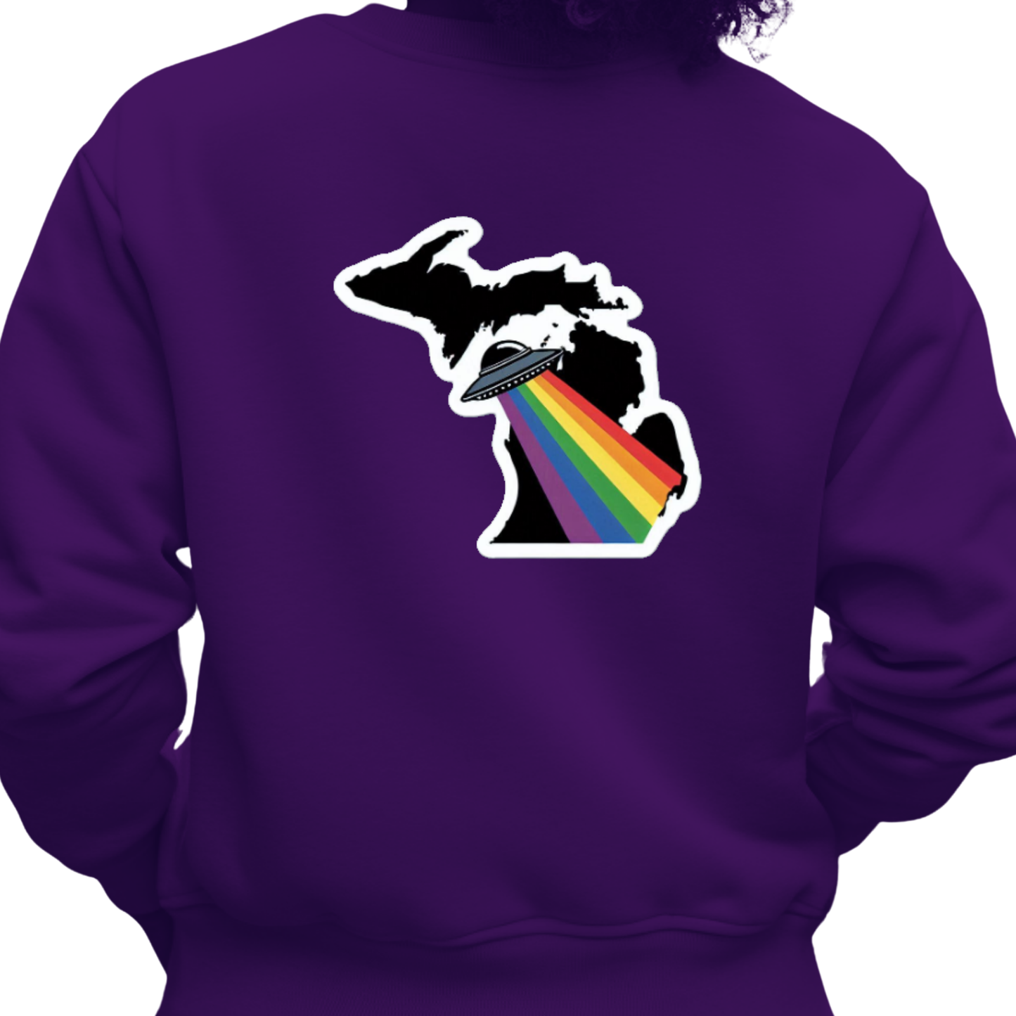 Michigan PRIDE Sweatshirt On The Back