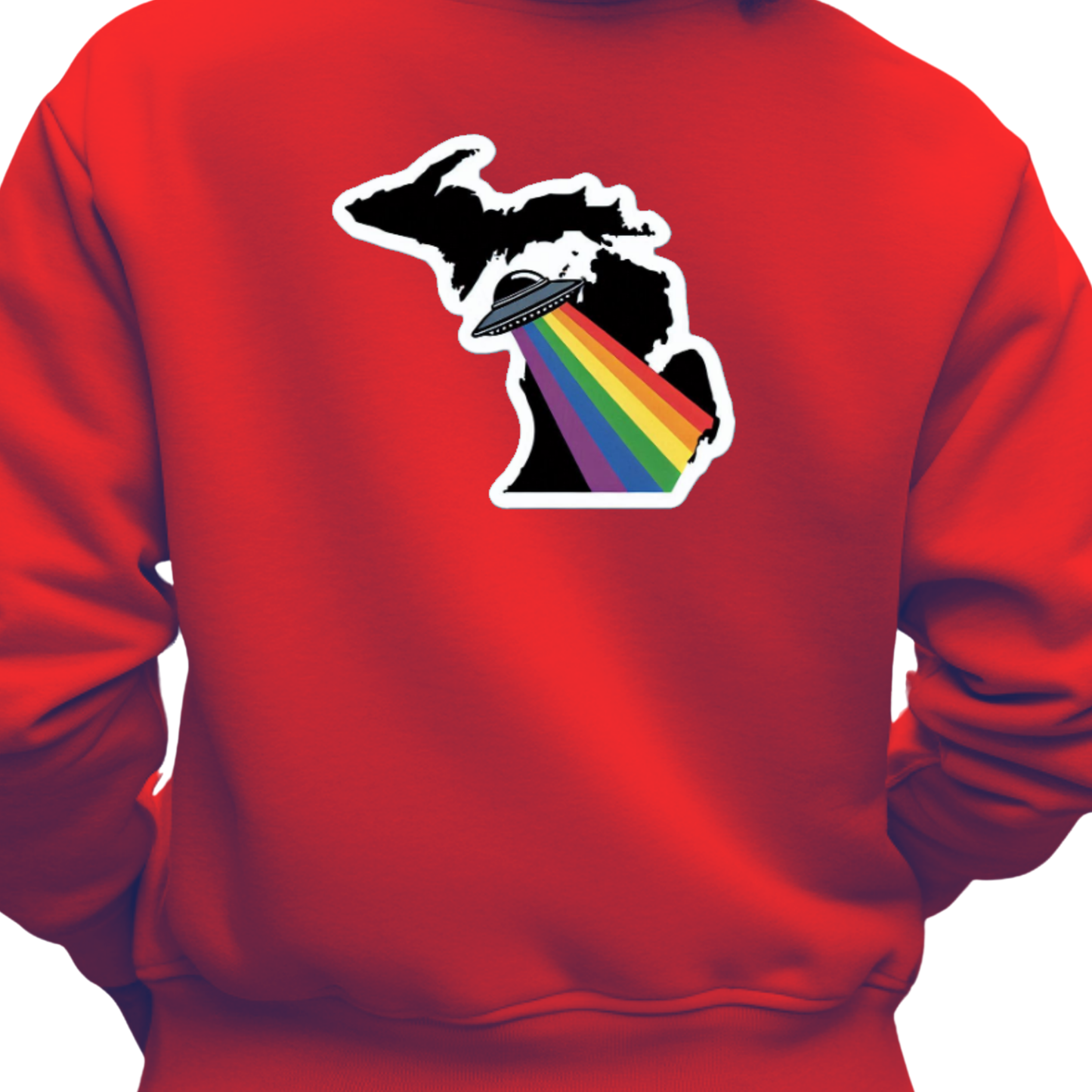 Michigan PRIDE Sweatshirt On The Back