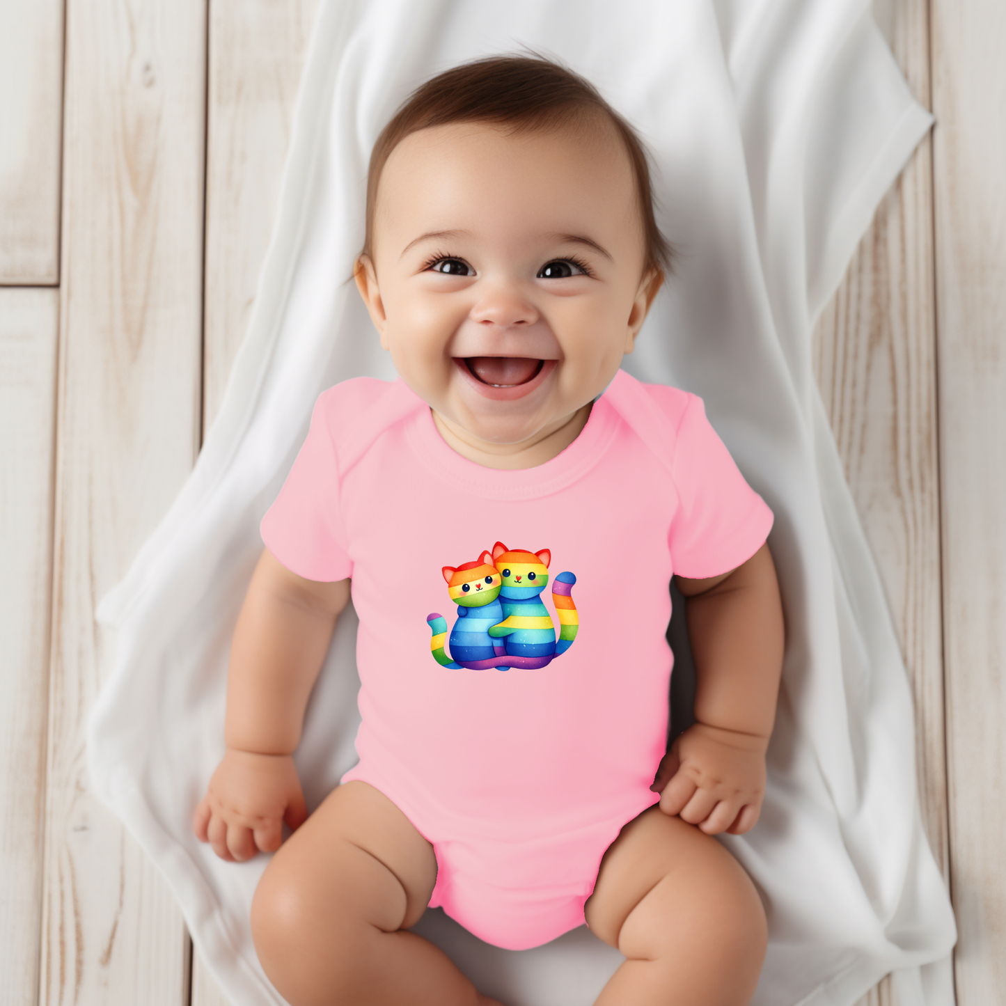 Onesie - Playful Rainbow Kitties