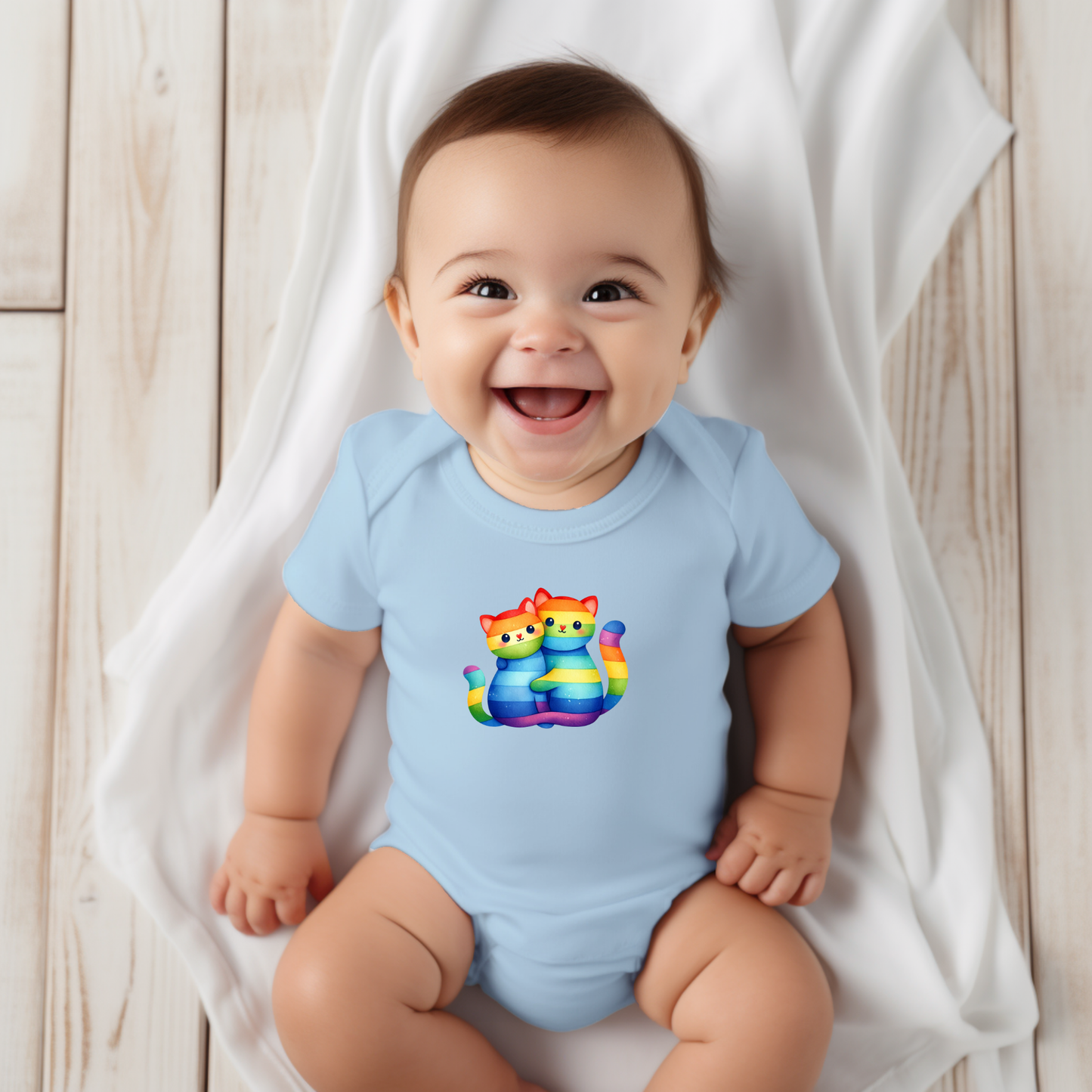 Onesie - Playful Rainbow Kitties