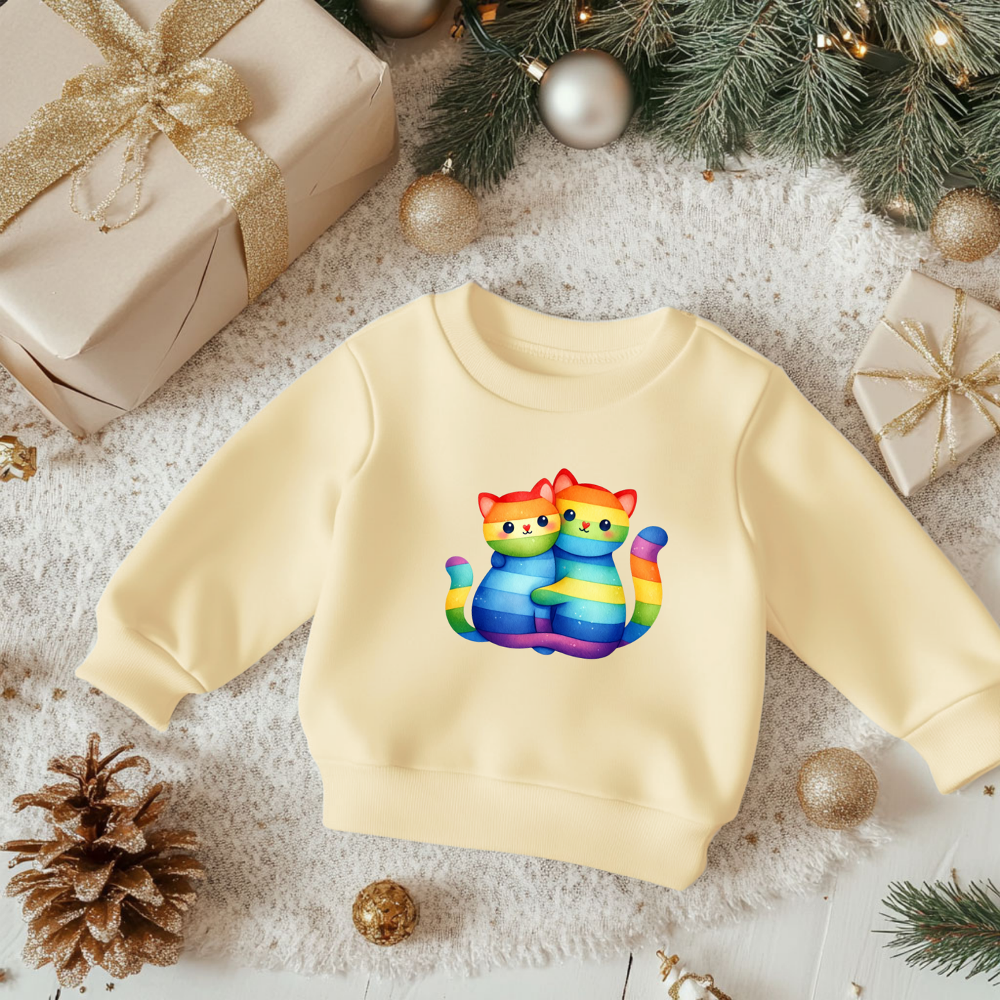 Toddler Sweatshirt - Cute Rainbow Kittens