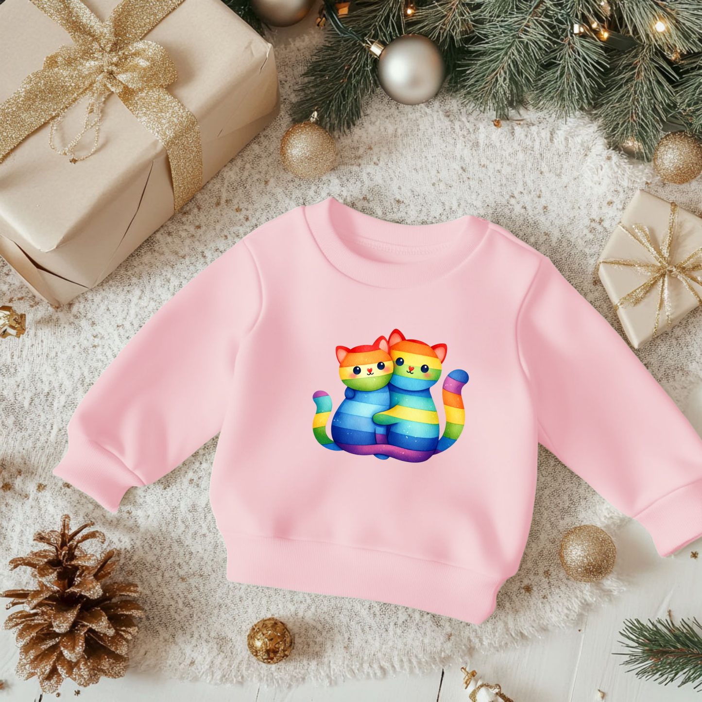 Toddler Sweatshirt - Cute Rainbow Kittens