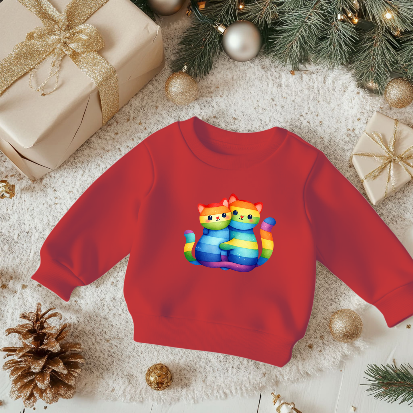 Toddler Sweatshirt - Cute Rainbow Kittens