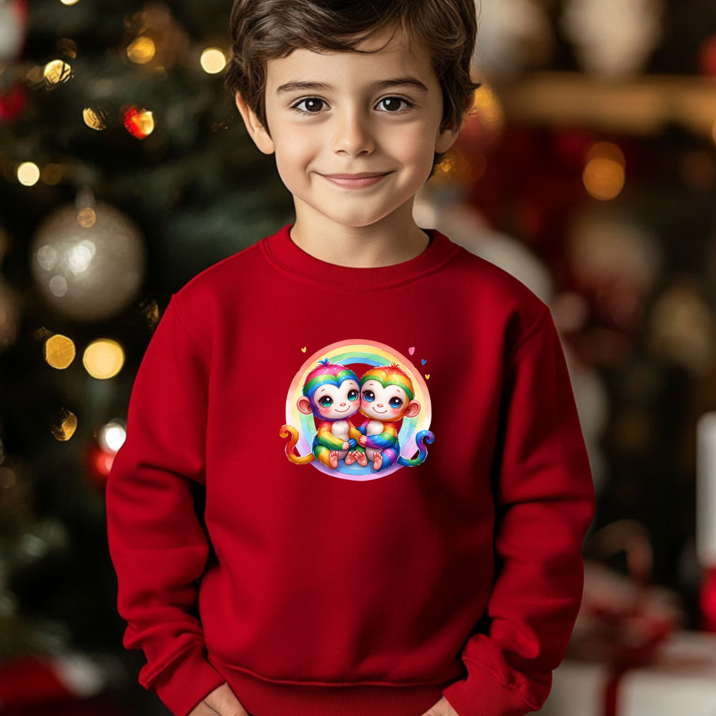 Cute Rainbow Monkeys Toddler Sweatshirt