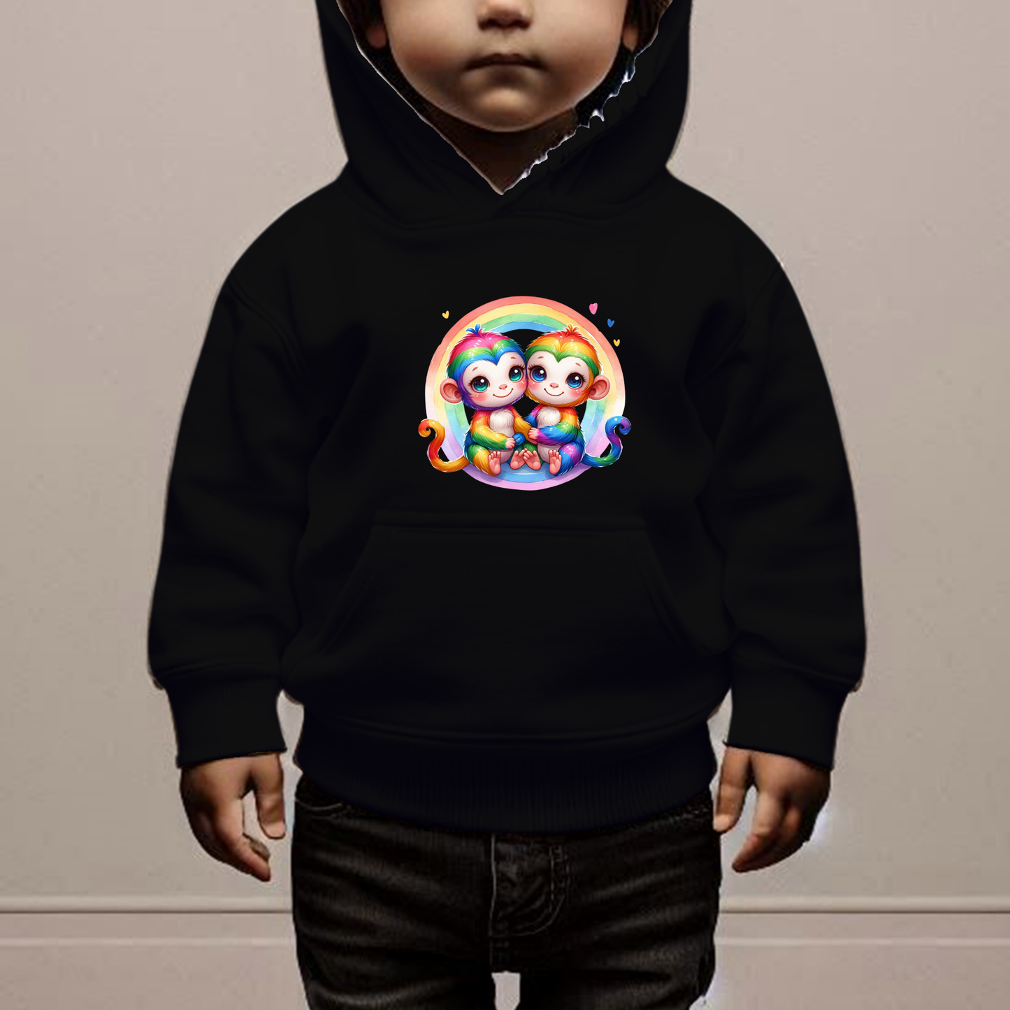 Rainbow Monkeys Toddler Hoodie