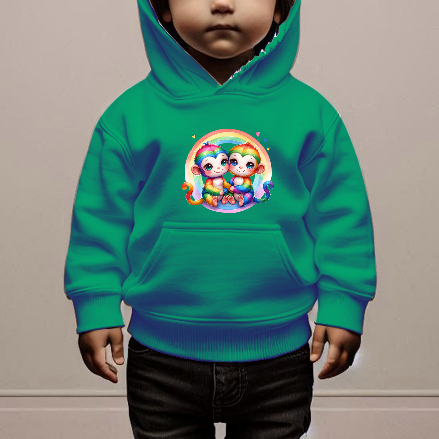 Rainbow Monkeys Toddler Hoodie