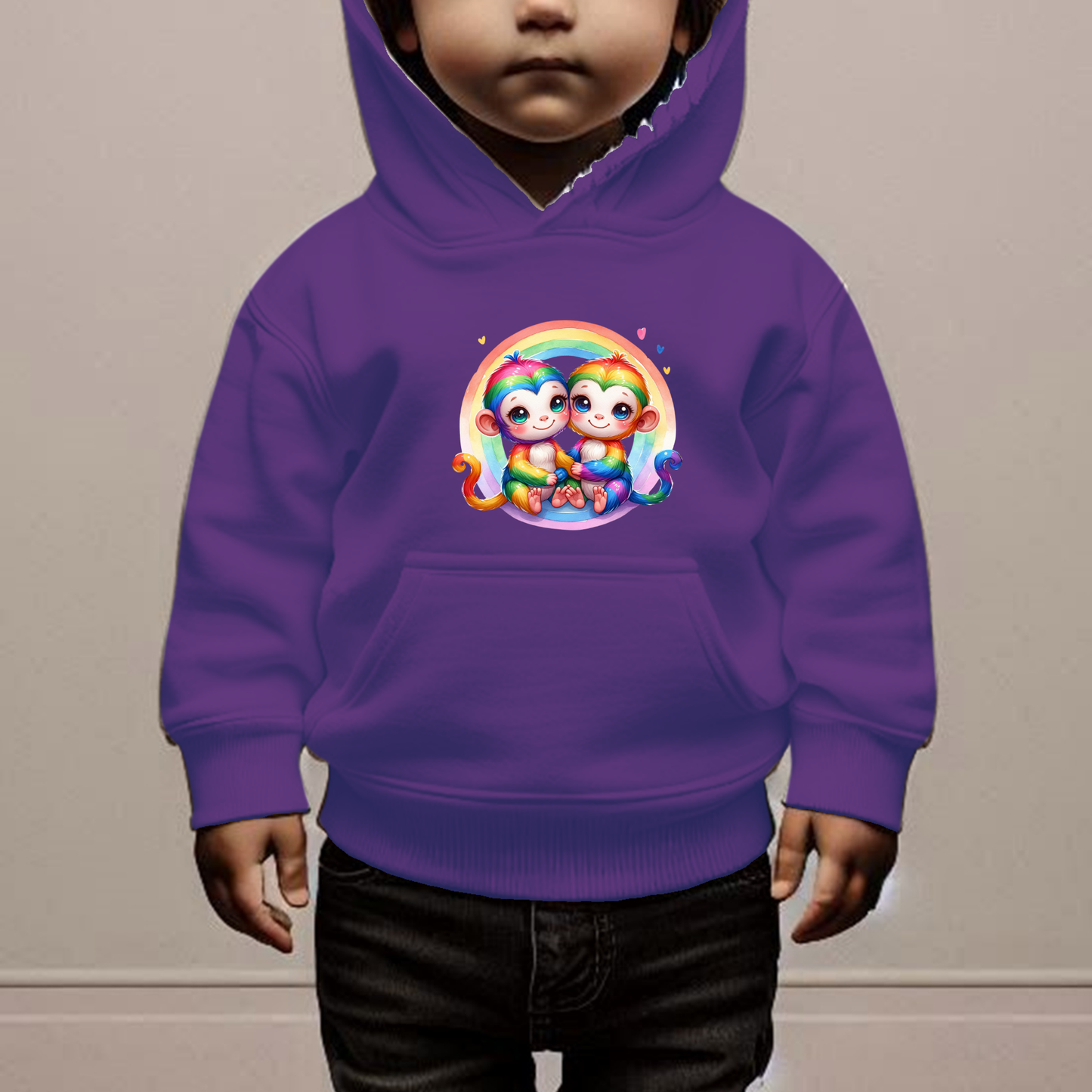 Rainbow Monkeys Toddler Hoodie