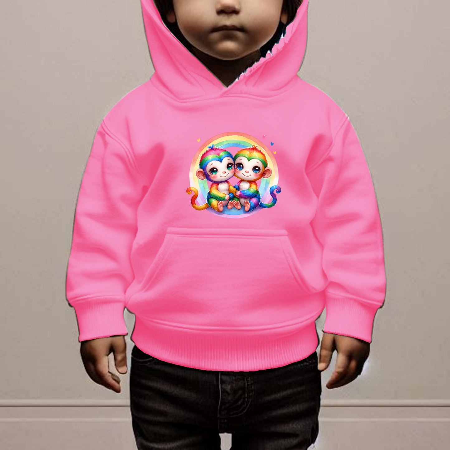 Rainbow Monkeys Toddler Hoodie