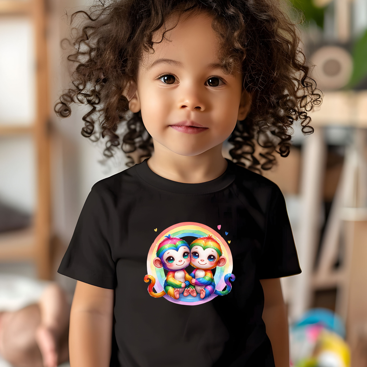 Toddler T-shirt - Fun and Colorful Monkeys Design