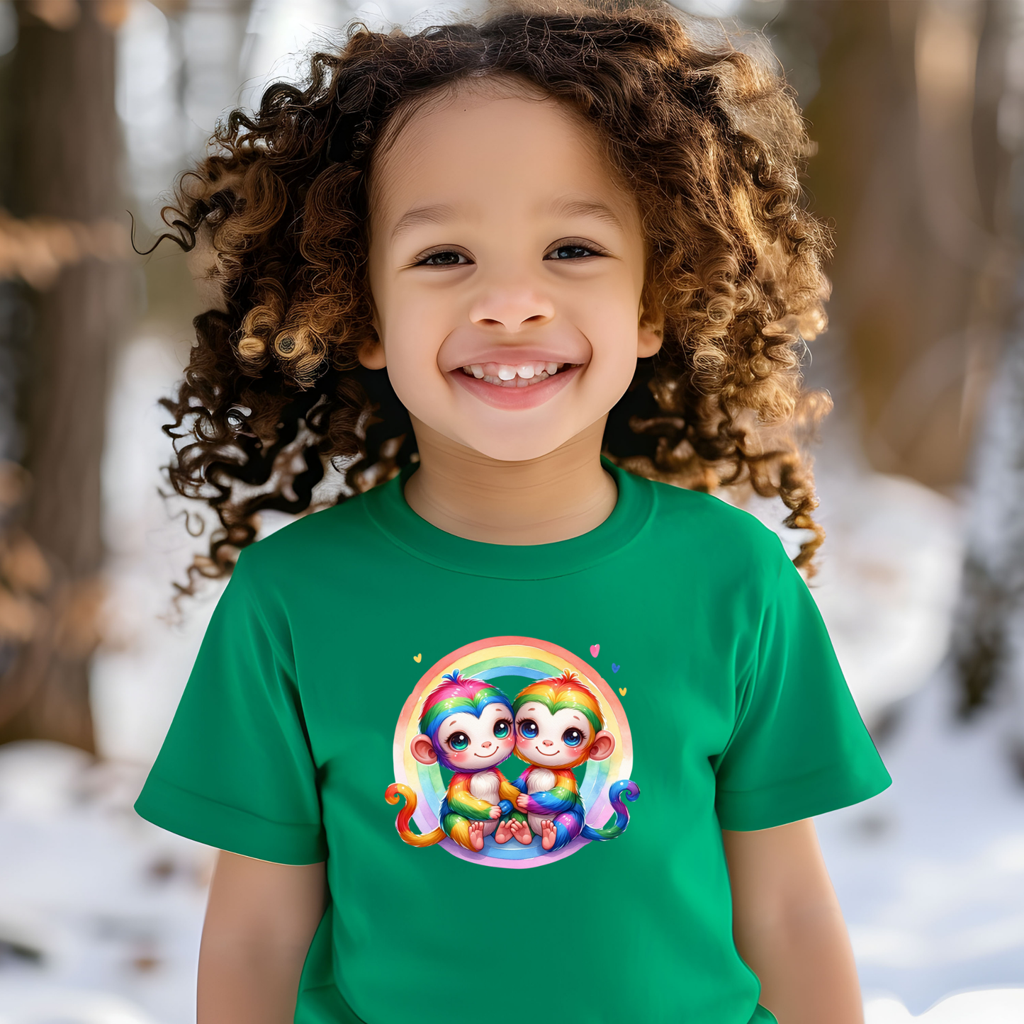 Toddler T-shirt - Fun and Colorful Monkeys Design