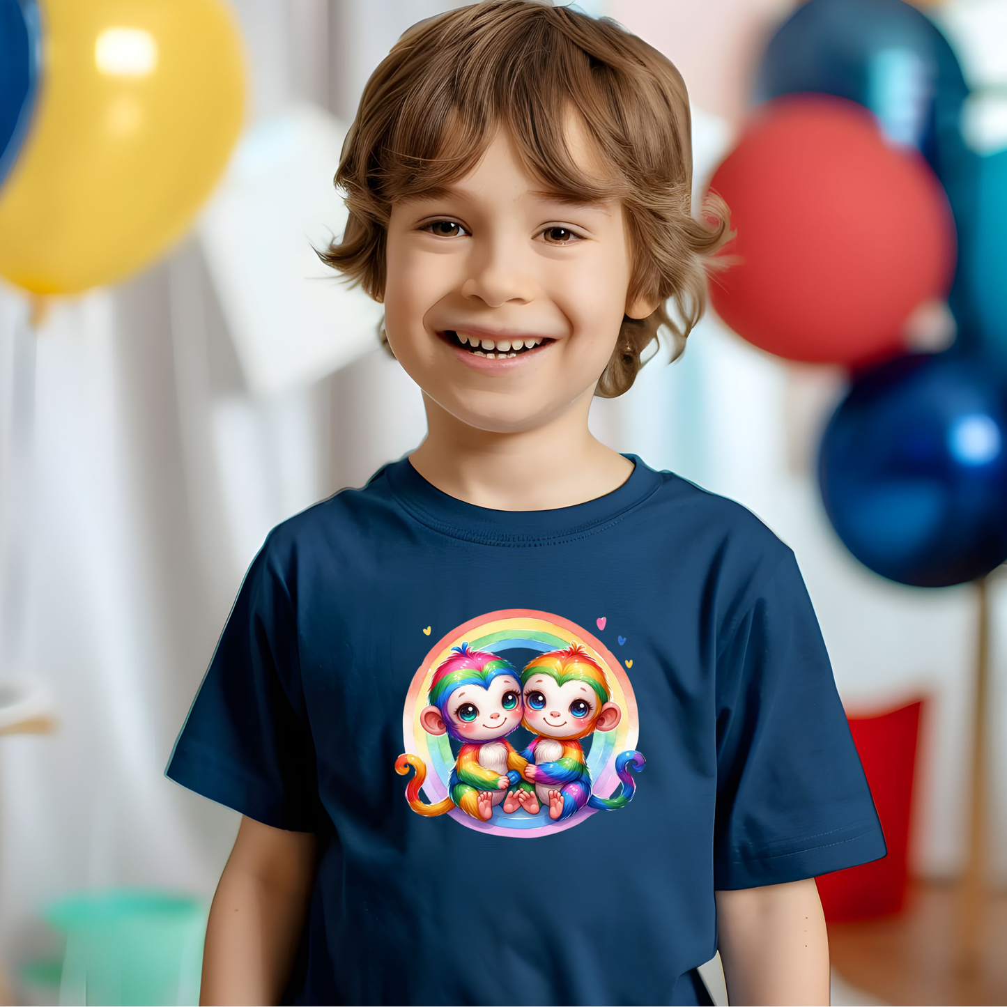 Toddler T-shirt - Fun and Colorful Monkeys Design