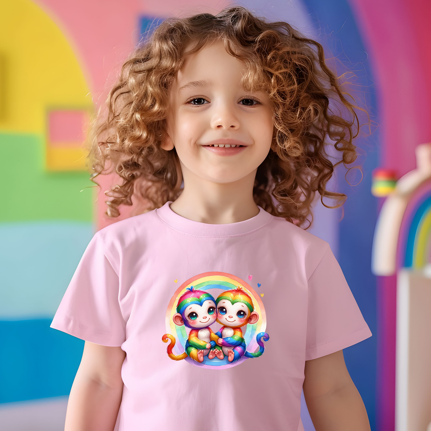 Toddler T-shirt - Fun and Colorful Monkeys Design