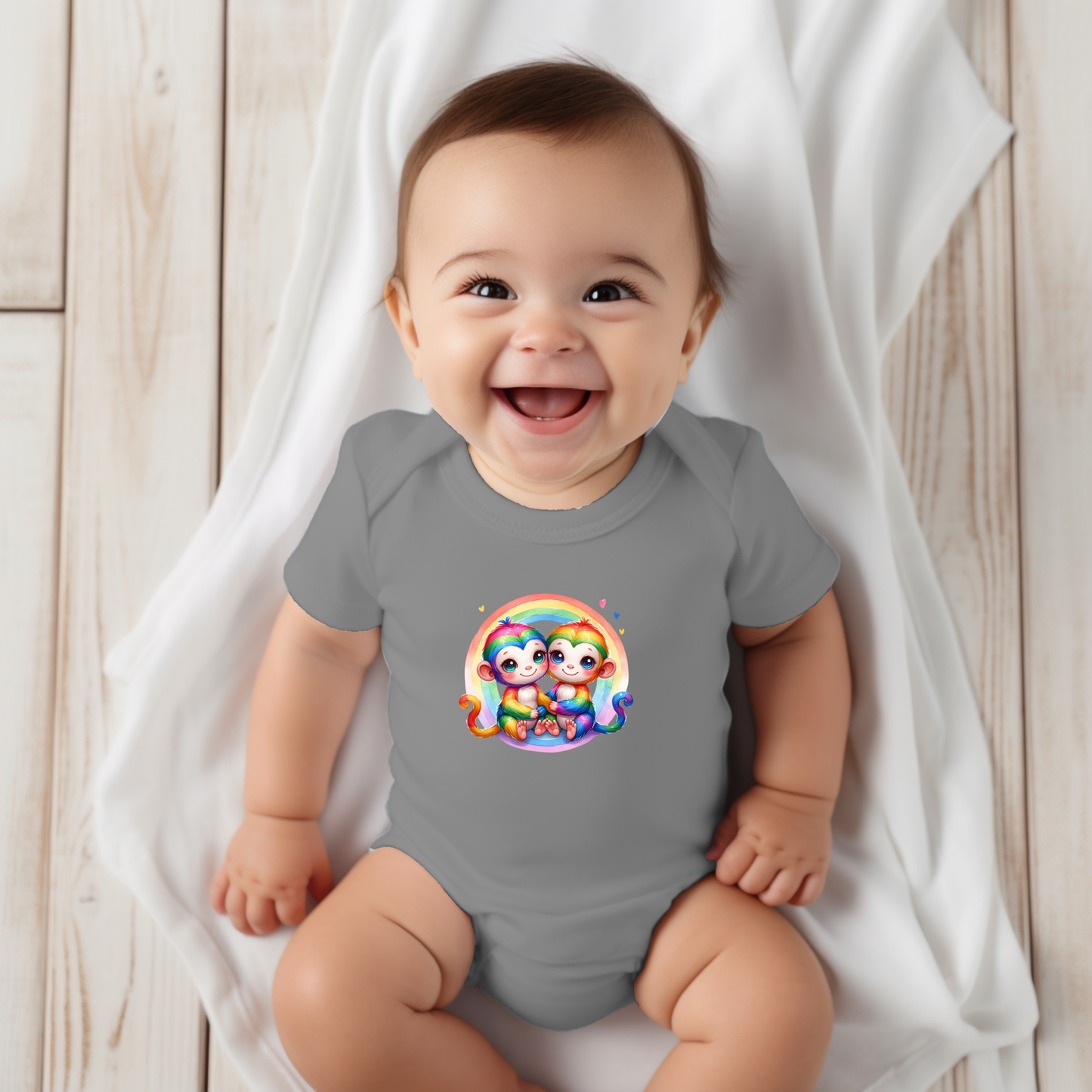 Onesie - Playful Rainbow Monkeys