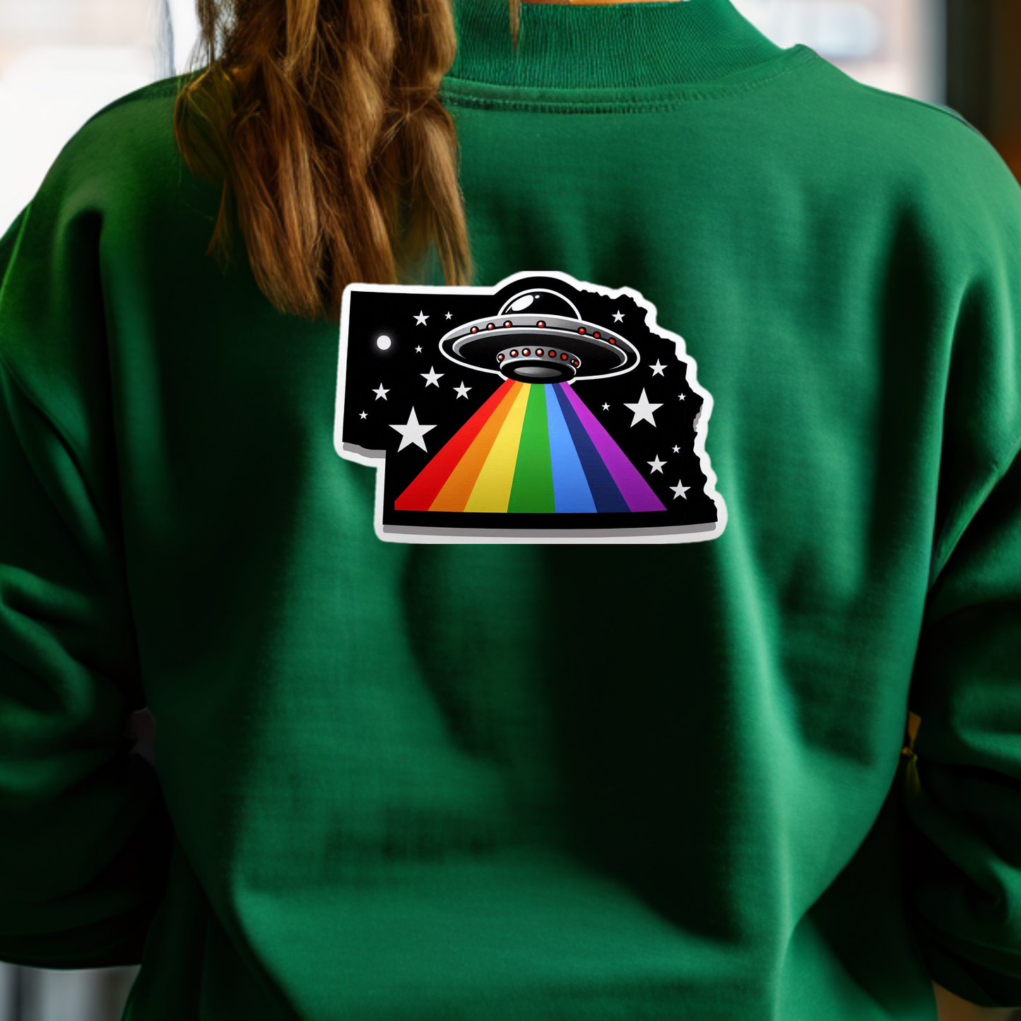 Nebraska PRIDE Sweatshirt On The Back